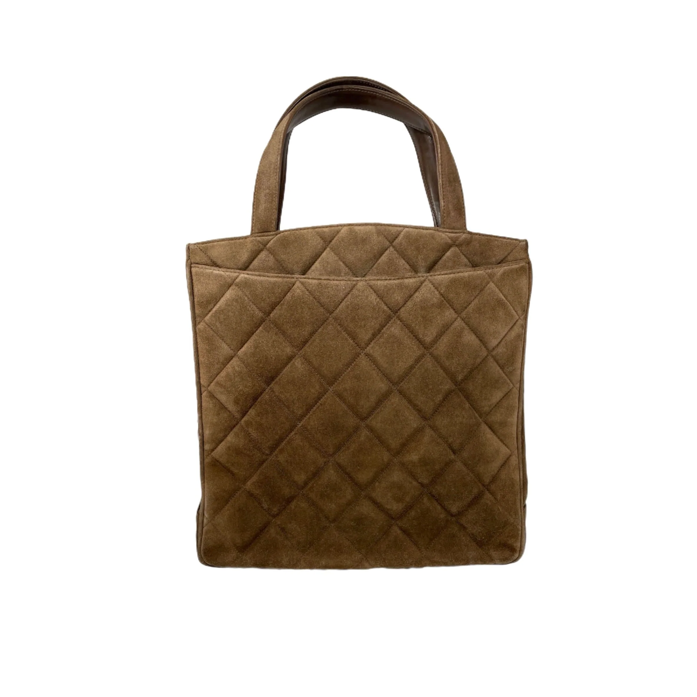 Chanel Brown Suede Logo Shoulder Bag - Image 2