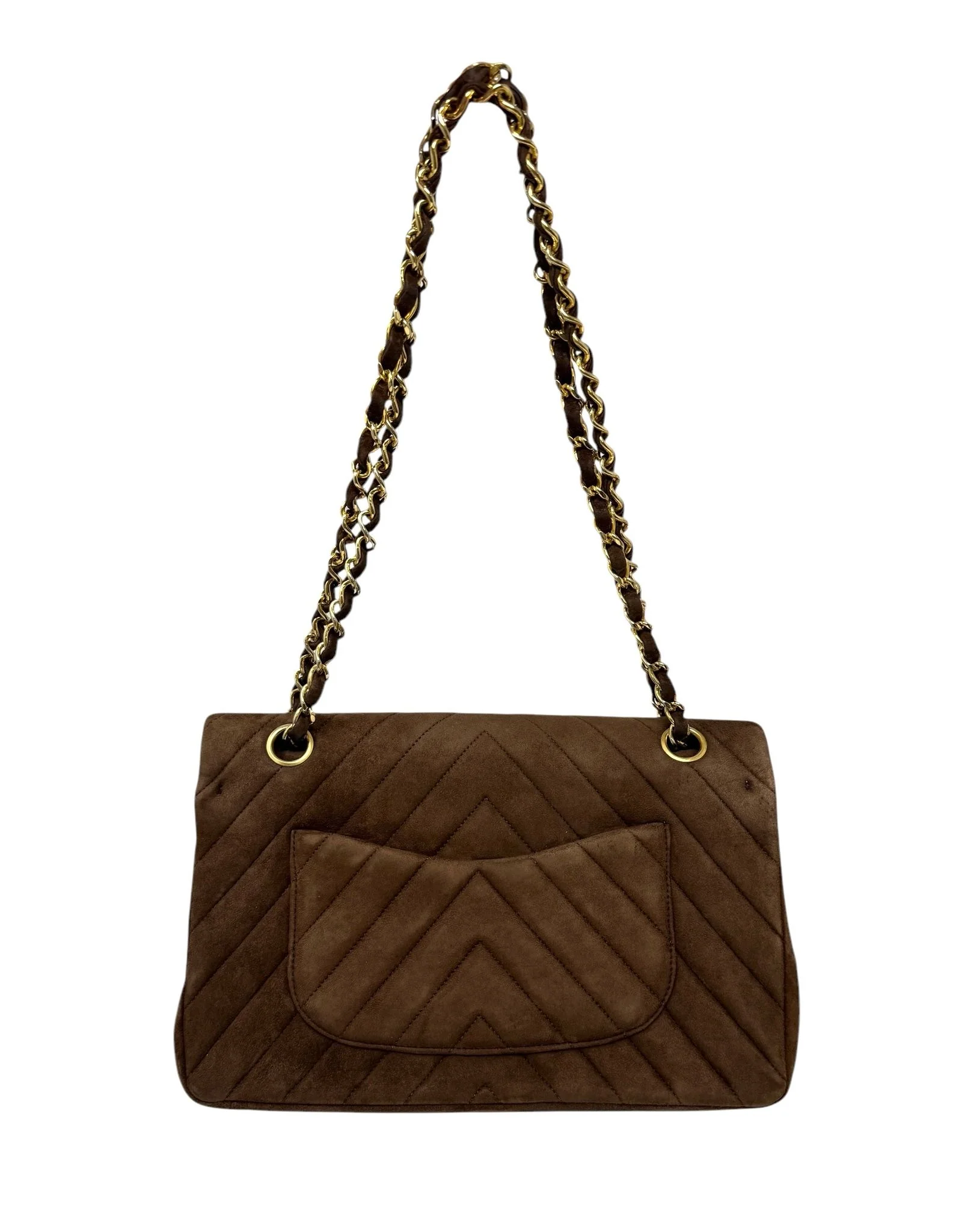Chanel Brown Suede Medium Flap Bag - Image 2
