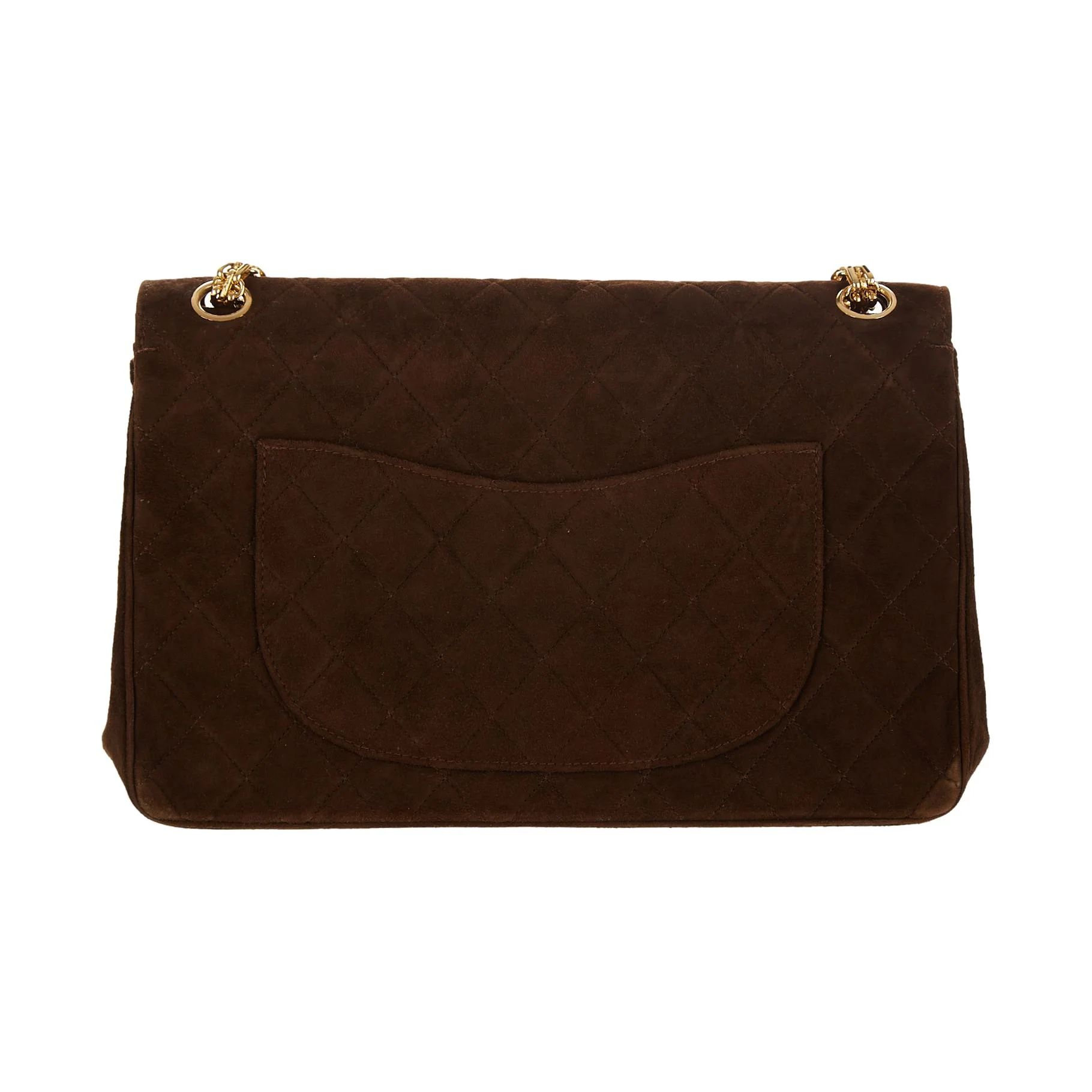Chanel Brown Suede Quilted Flap Bag - Image 2