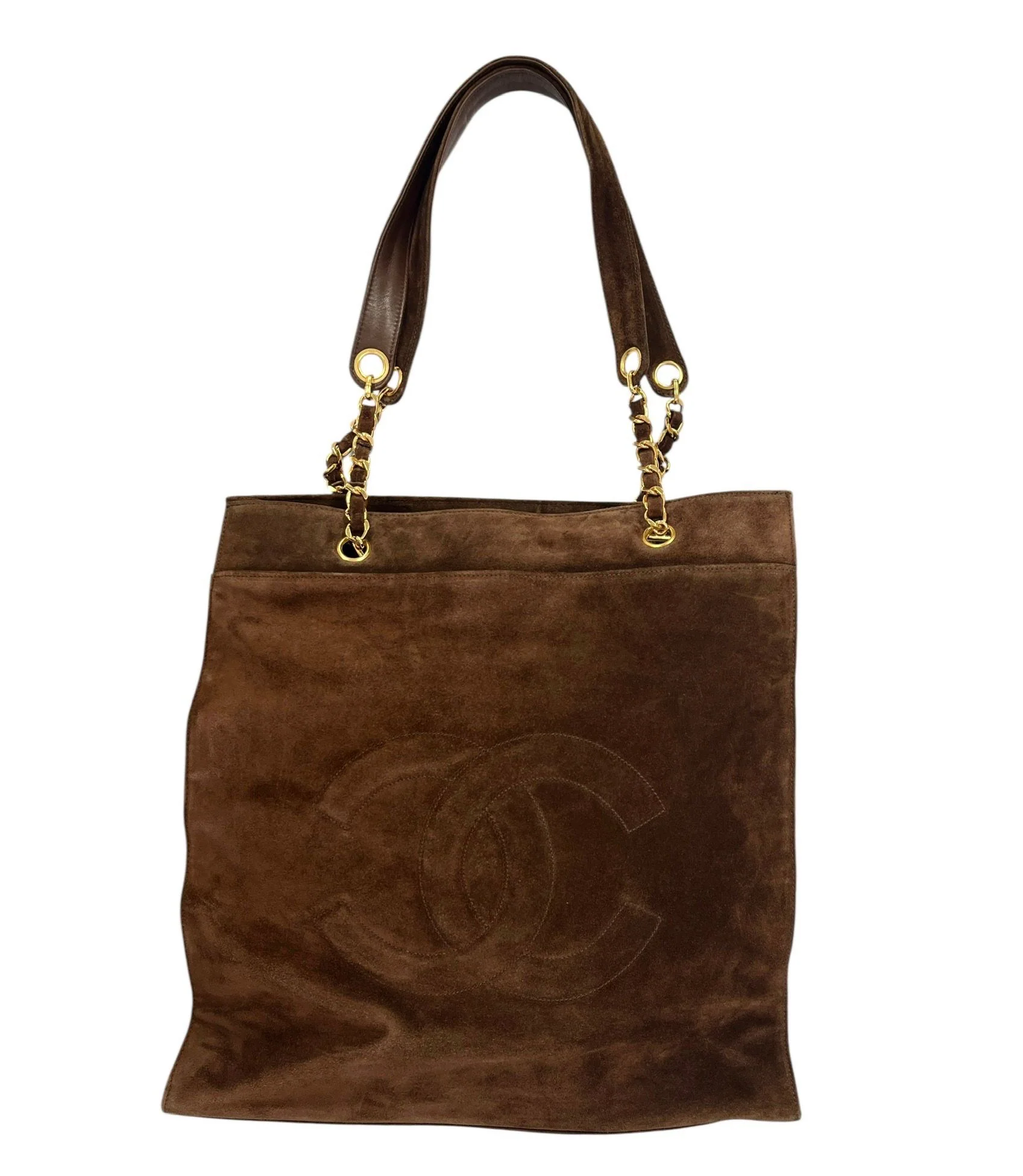 Chanel Brown Suede Shoulder Tote