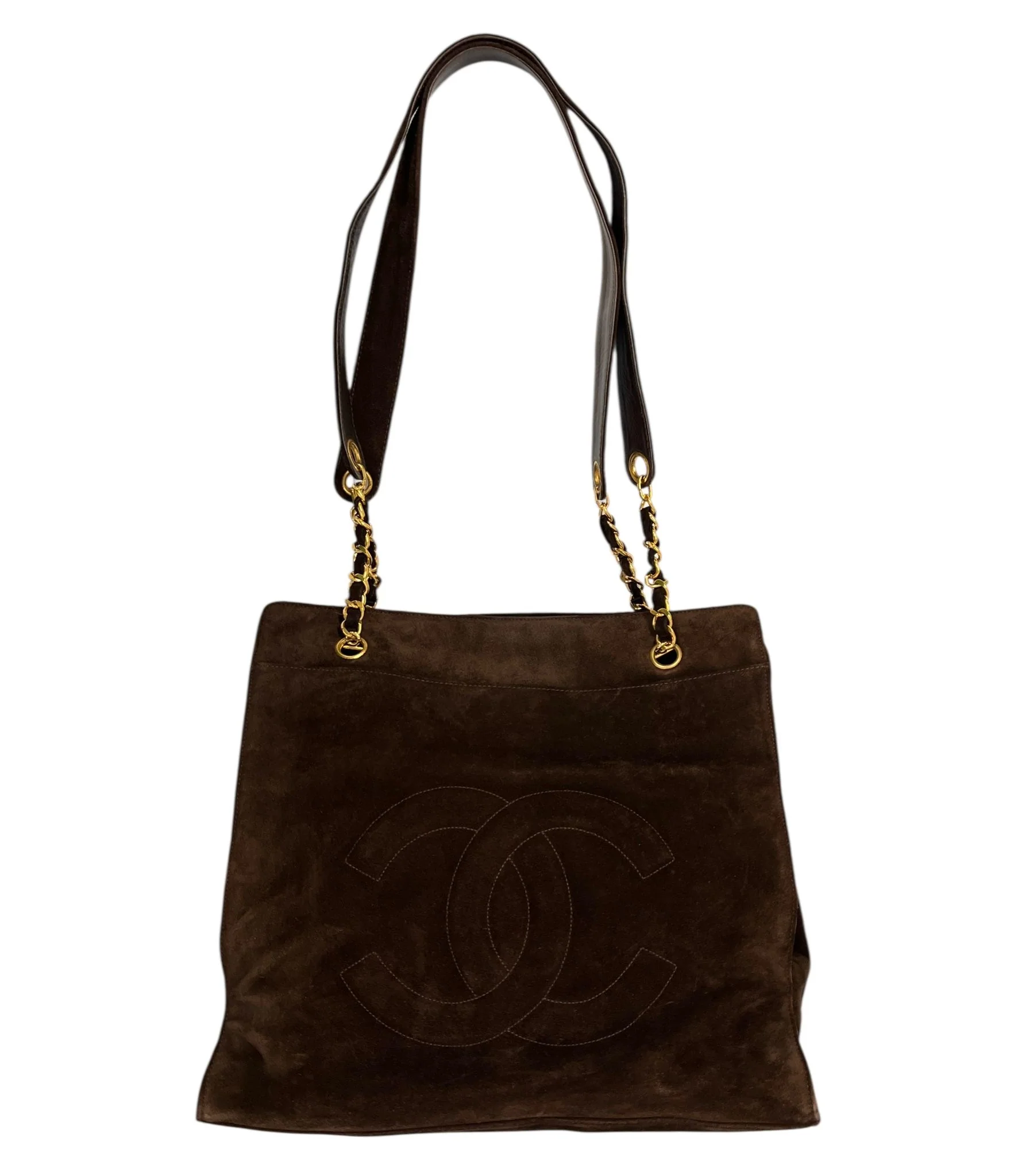 Chanel Brown Suede Shoulder Tote