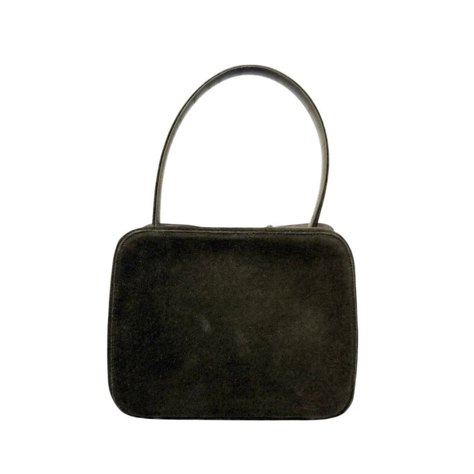 Chanel Brown Suede Top Handle Bag - Image 2