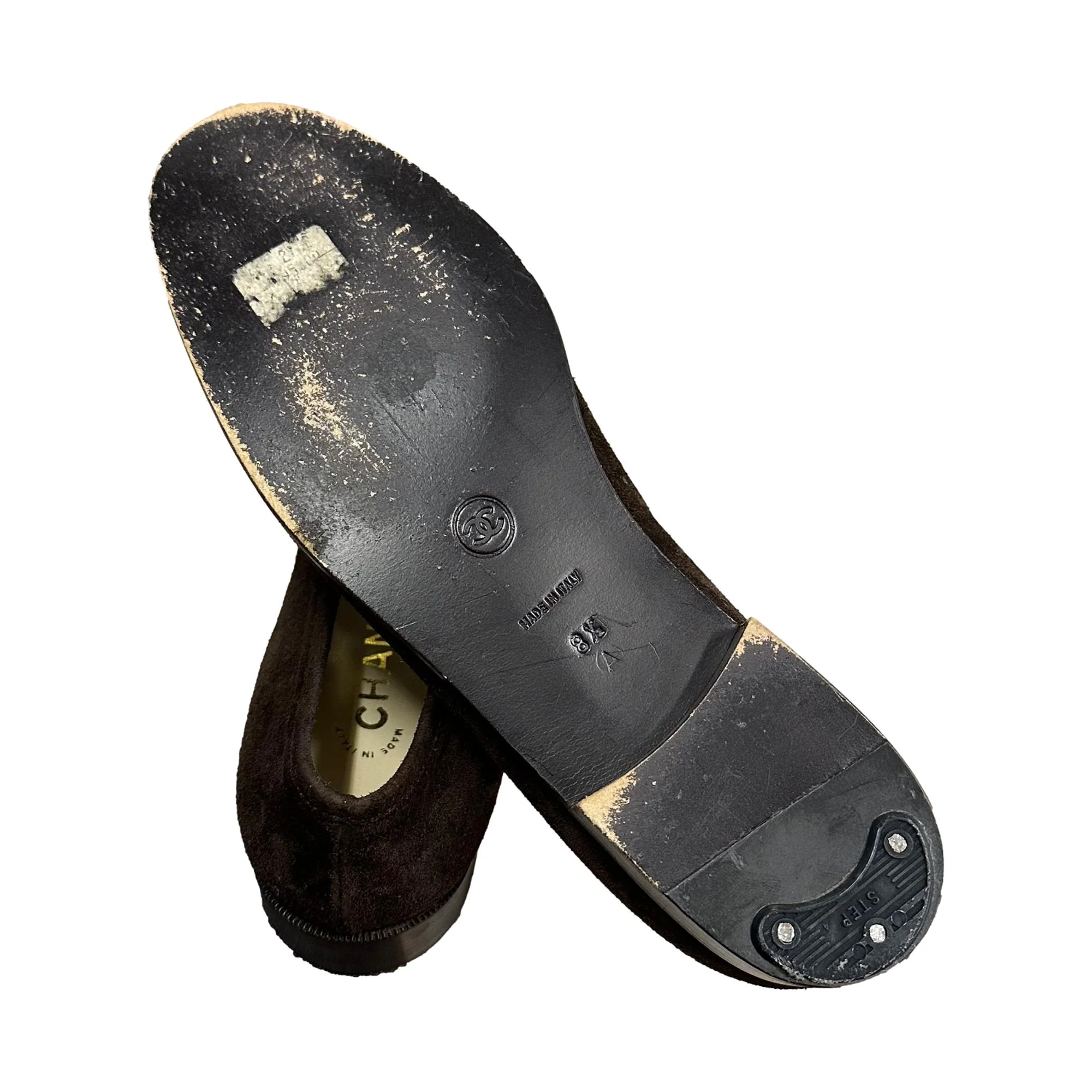 Chanel Brown Suede Turnlock Loafers - Image 3