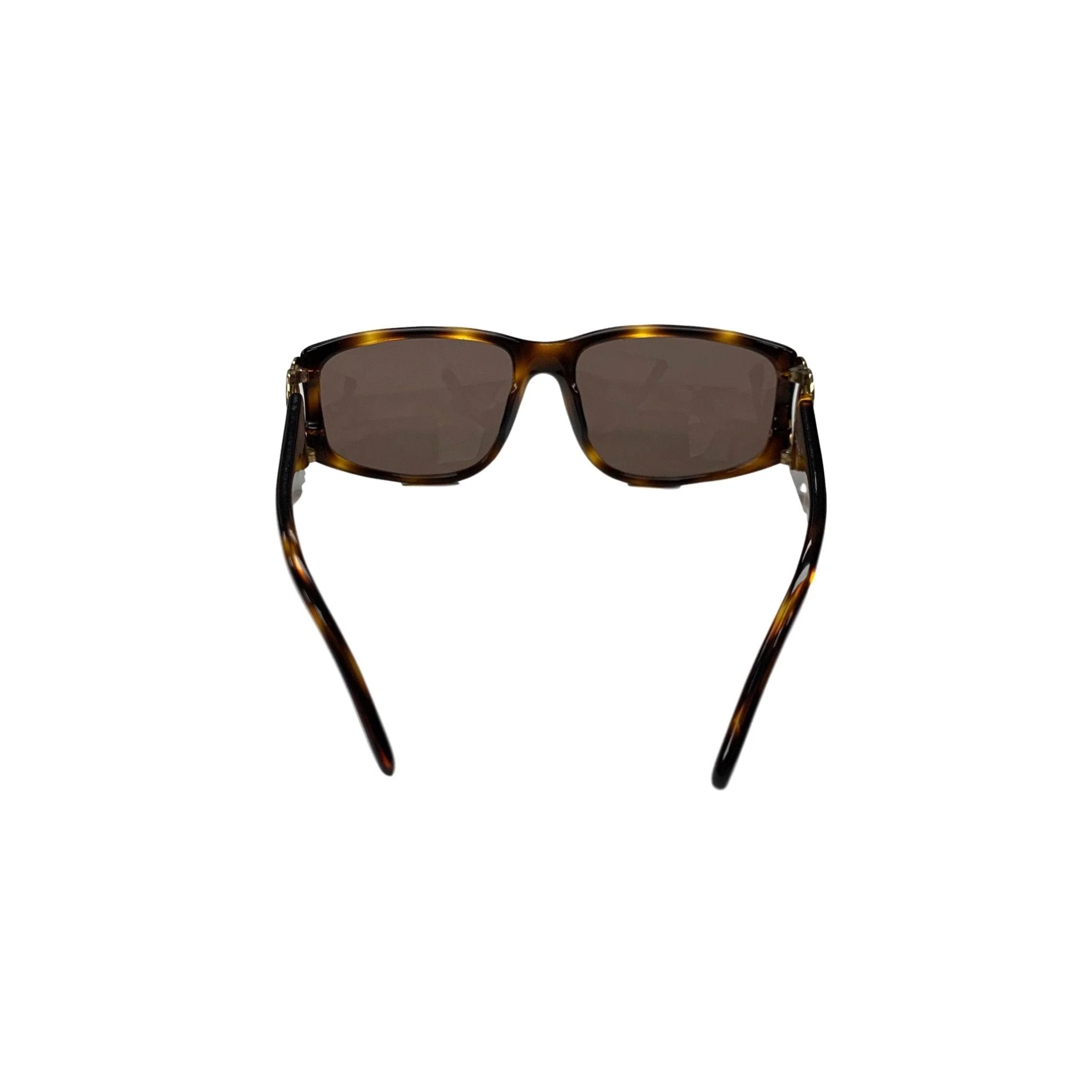 Chanel Brown Tortoise Jumbo Logo Sunglasses - Image 2