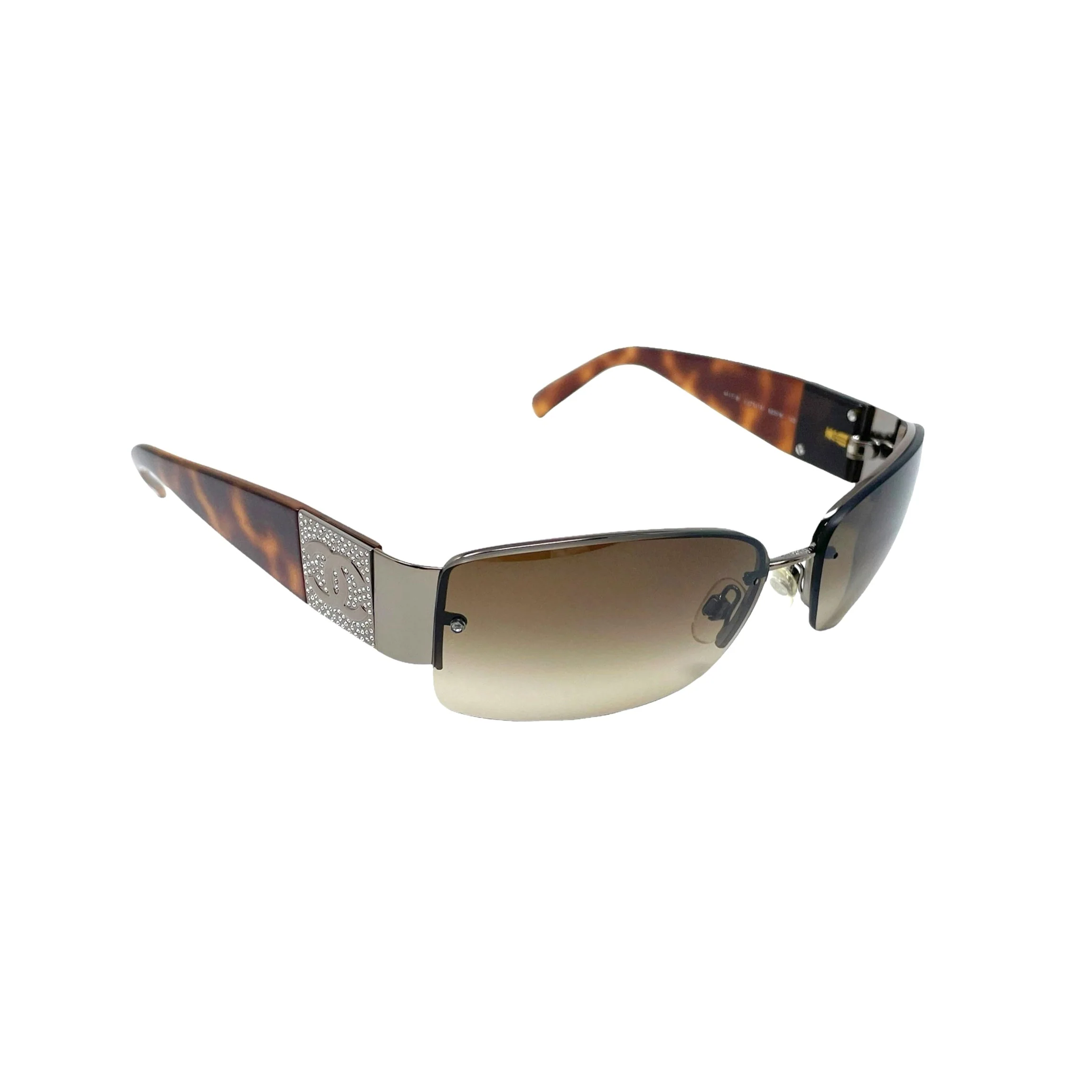 Chanel Brown Tortoise Logo Sunglasses - Image 2