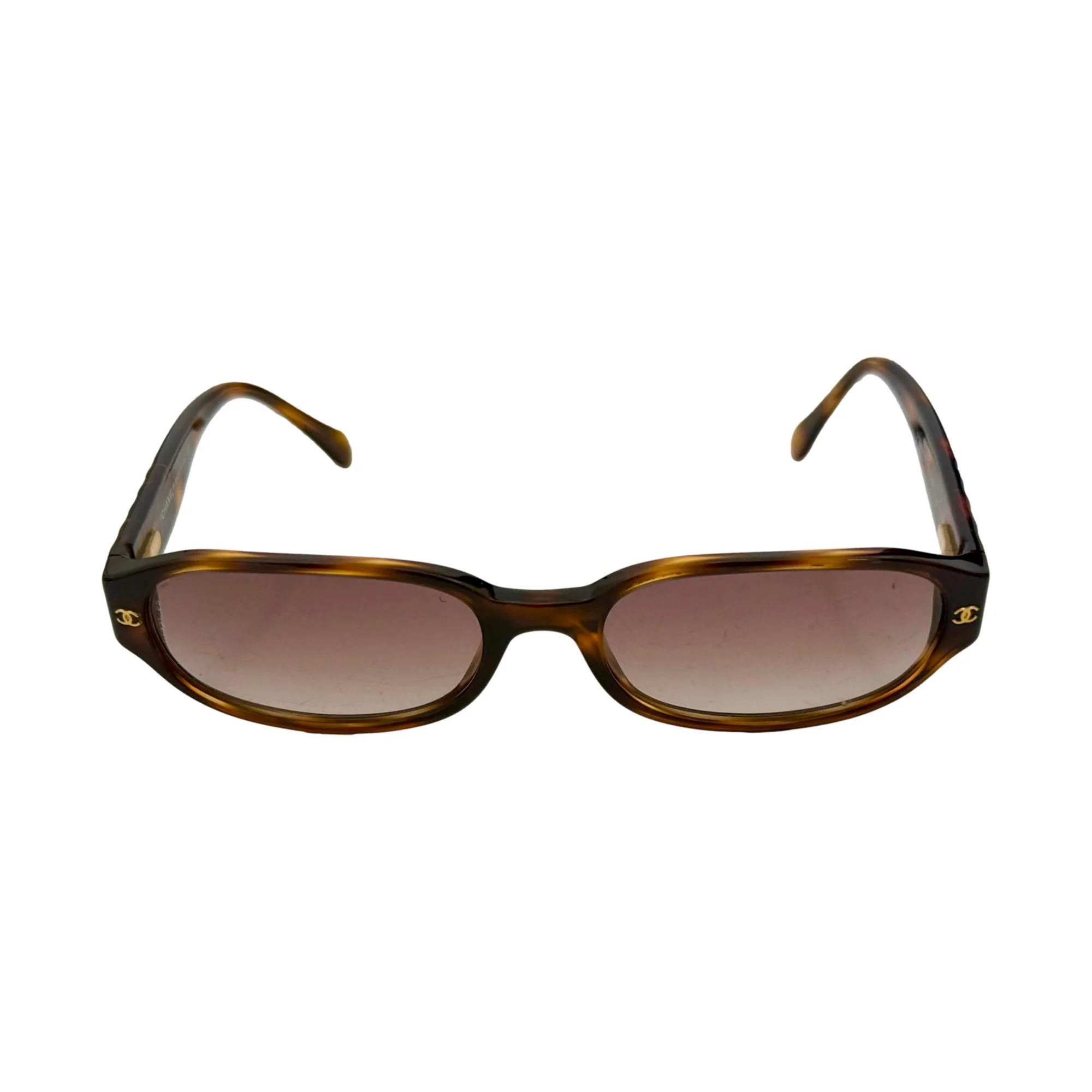 Chanel Brown Tortoise Rhinestone Sunglasses