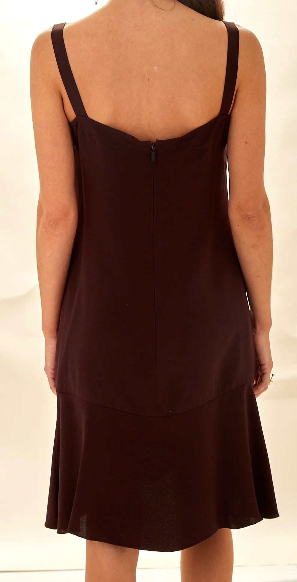 Chanel Burgundy Minimalist Shift Dress - Image 3
