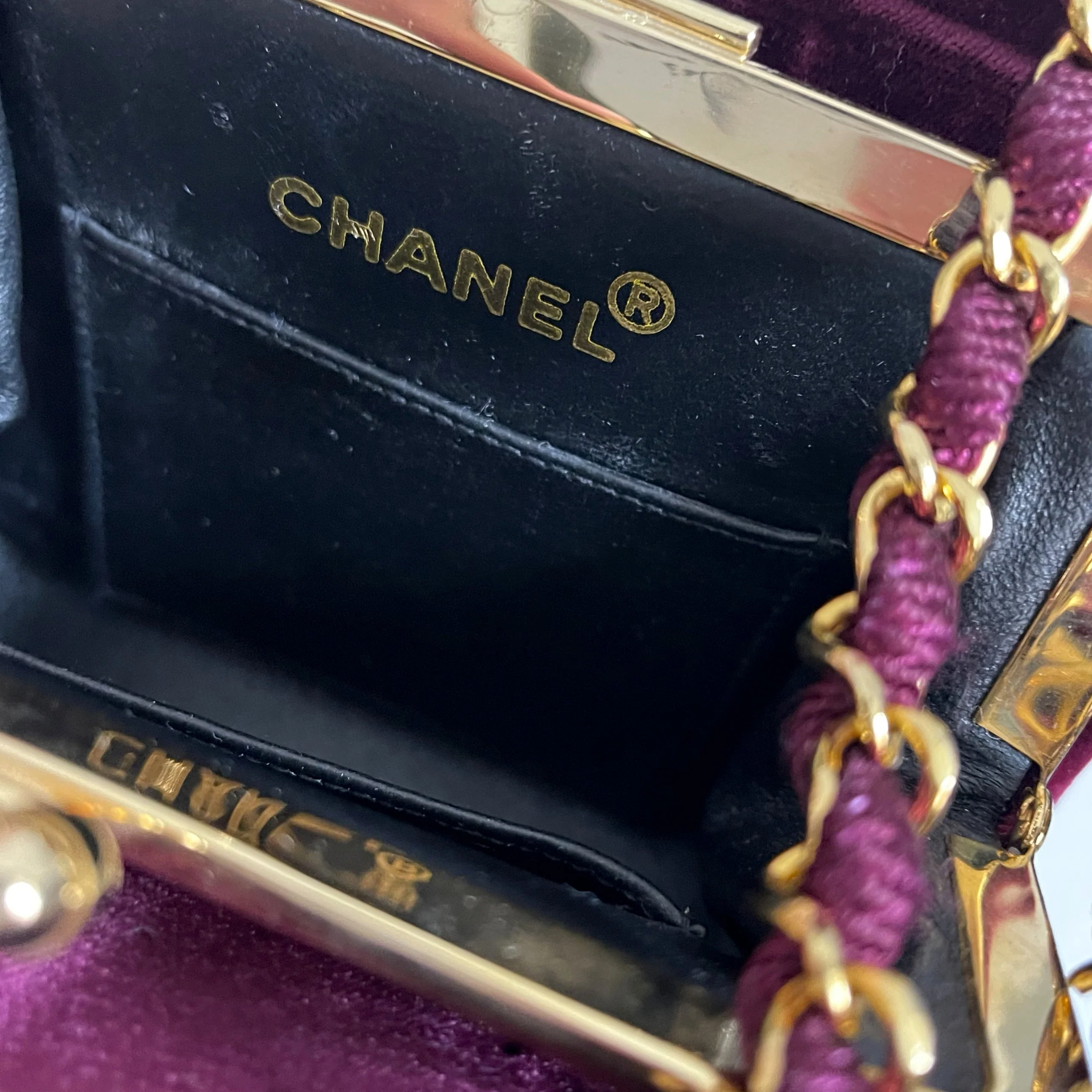 Chanel Burgundy Velvet Chain Bag - Image 3