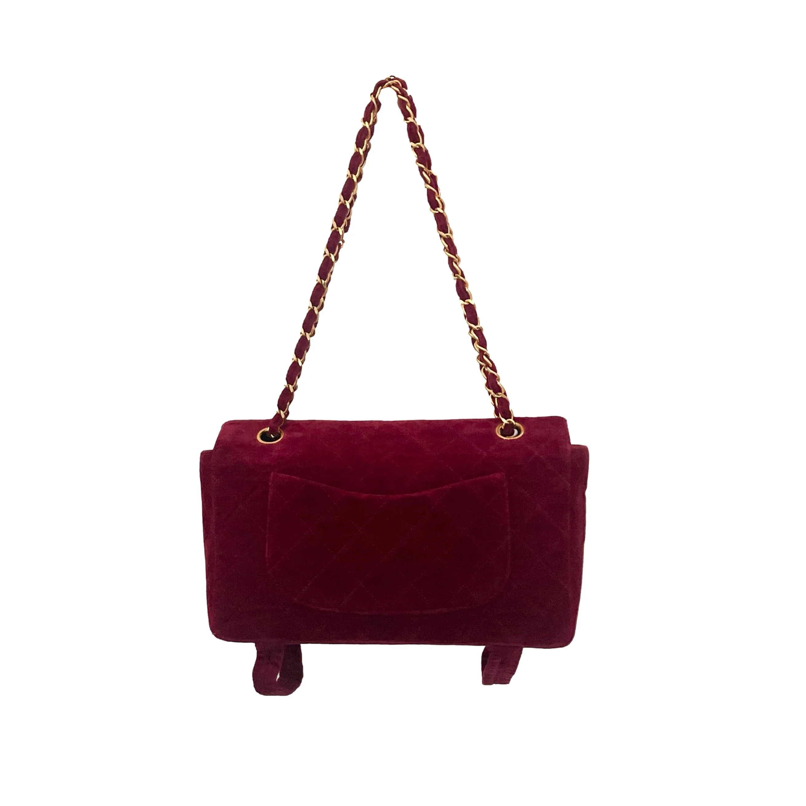 Chanel Burgundy Velvet Magazine Flap Bag - Image 2