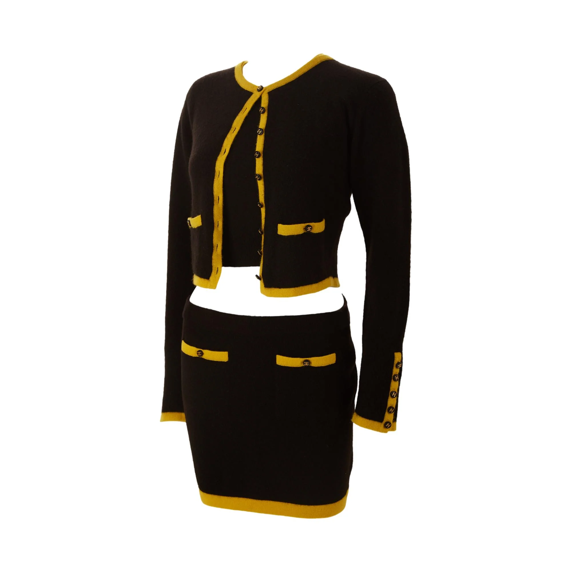 Chanel Cashmere Cropped 3-Pc Skirt Set - Image 3