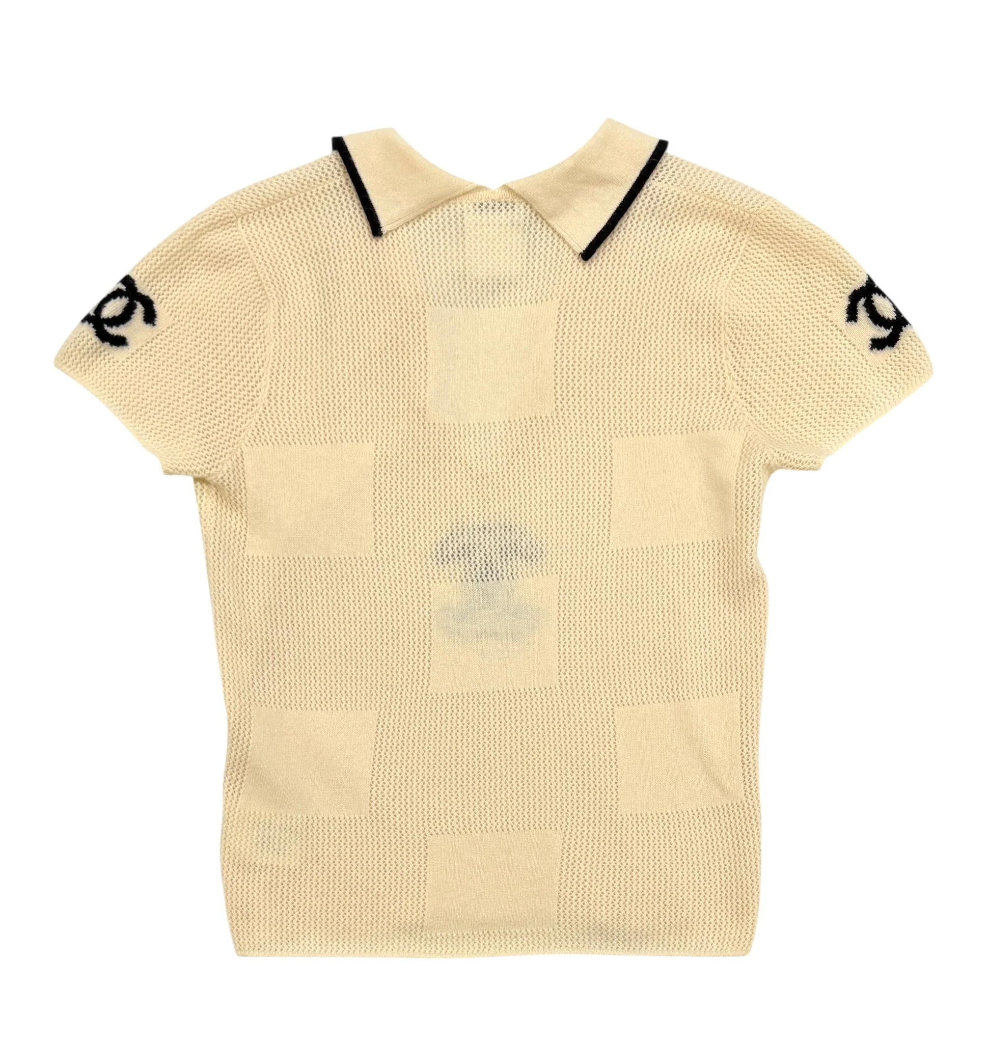 Chanel Cashmere Logo Cropped Polo - Image 2