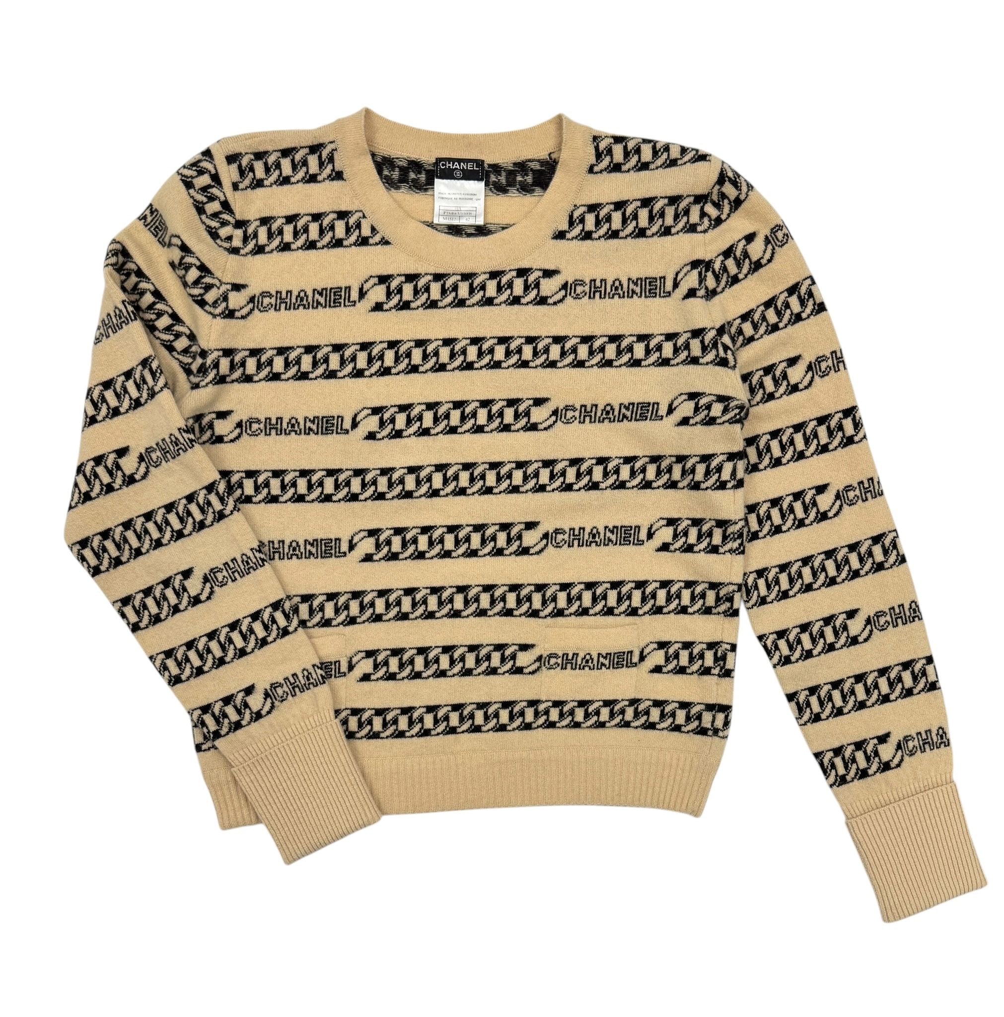 Chanel Chain Cashmere Logo Sweater - Image 3