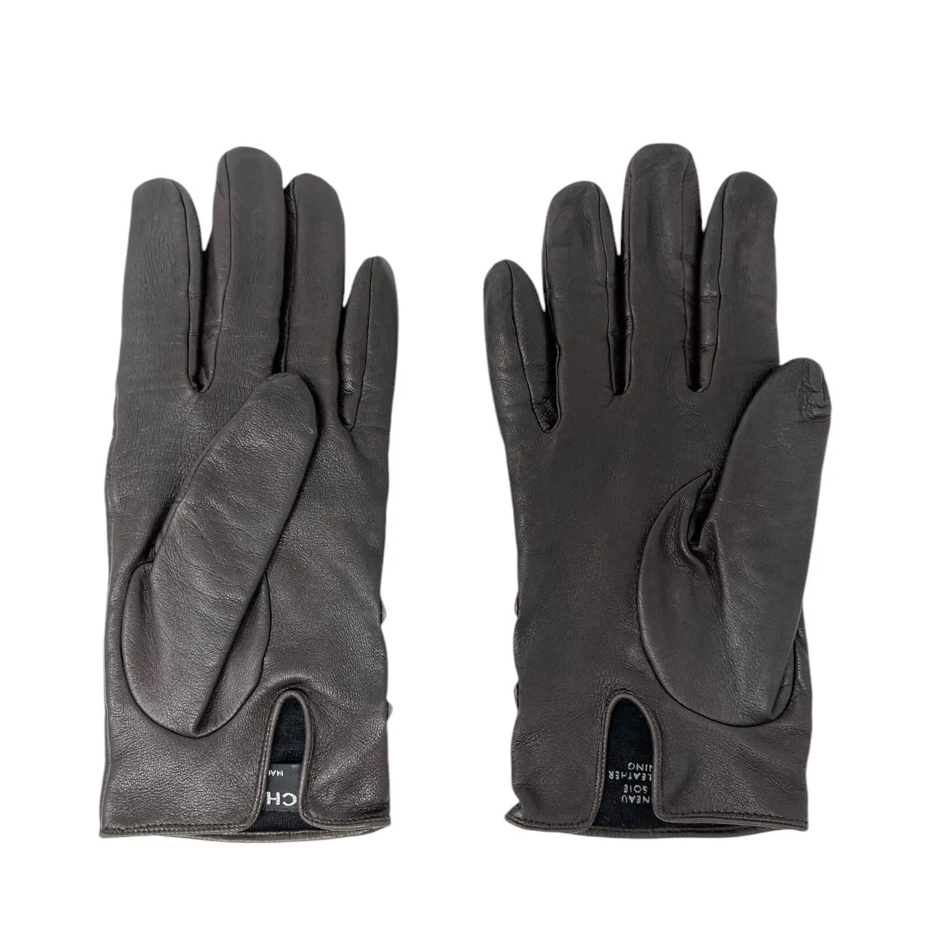 Chanel Chocolate Brown Cambon Gloves - Image 2