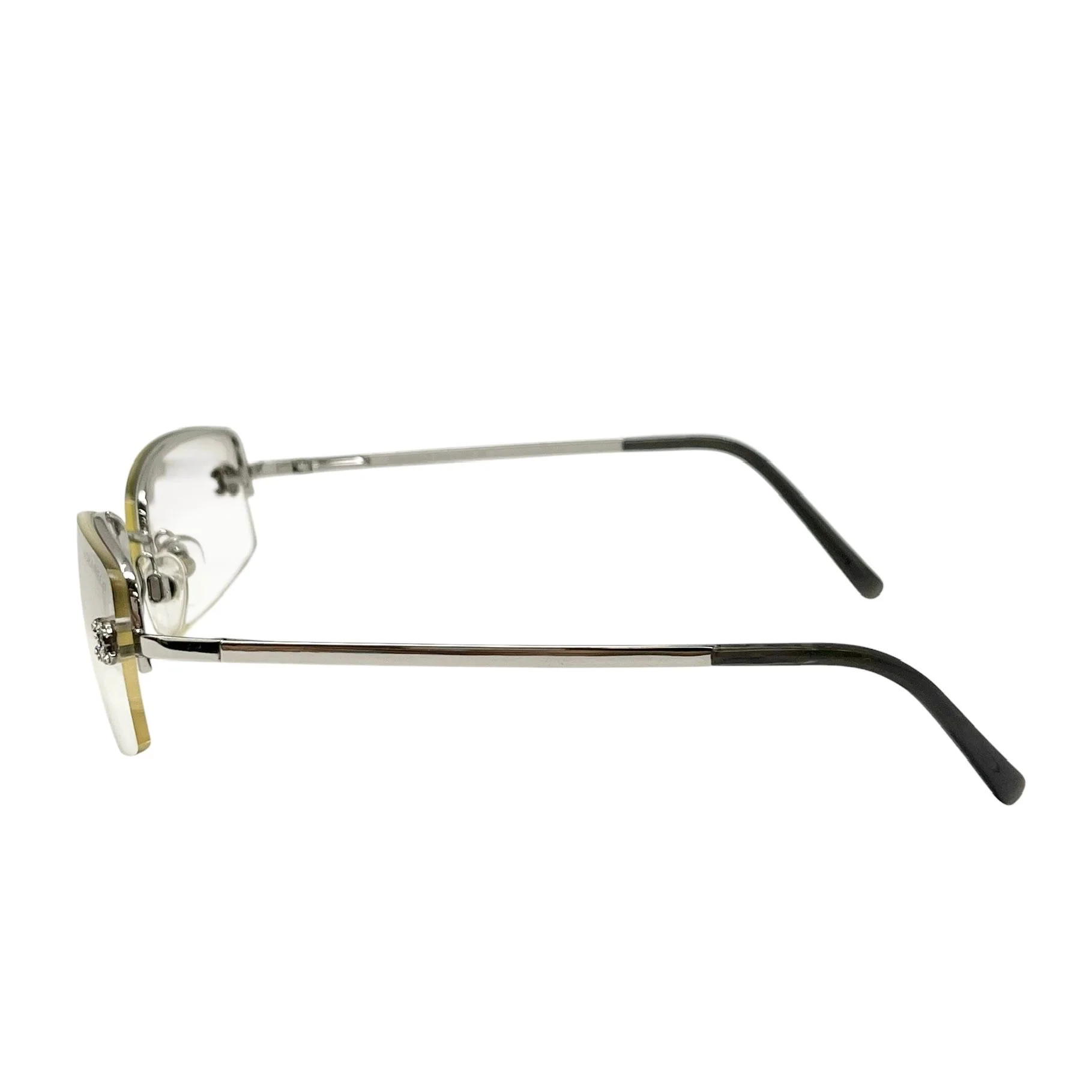 Chanel Clear Mini Rhinestone Rimless Sunglasses - Image 3