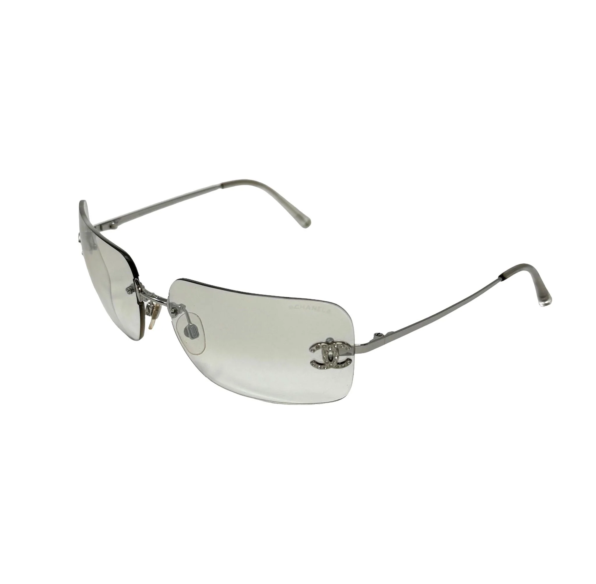 Chanel Clear Rhinestone Sunglasses - Image 2