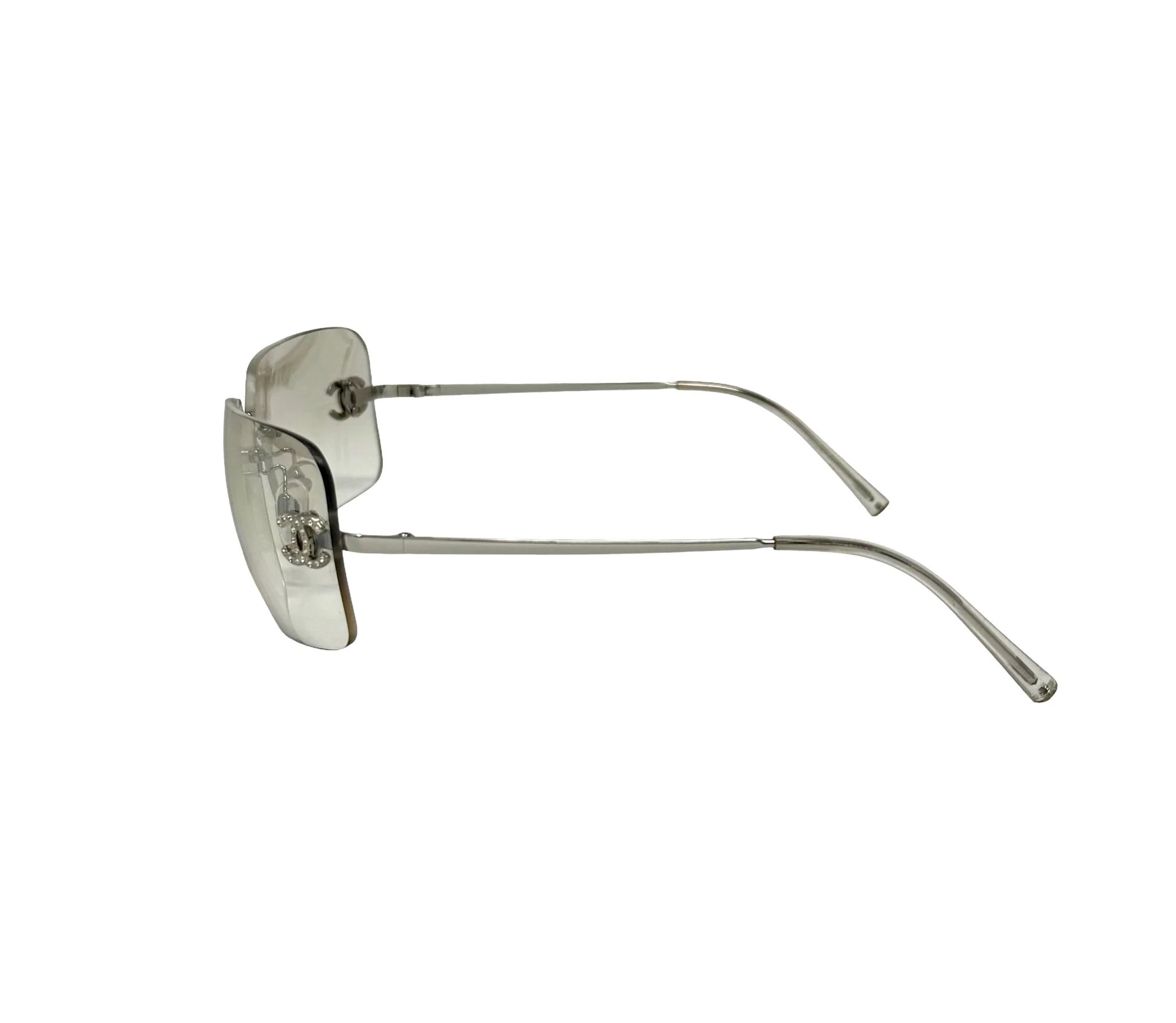 Chanel Clear Rhinestone Sunglasses - Image 3