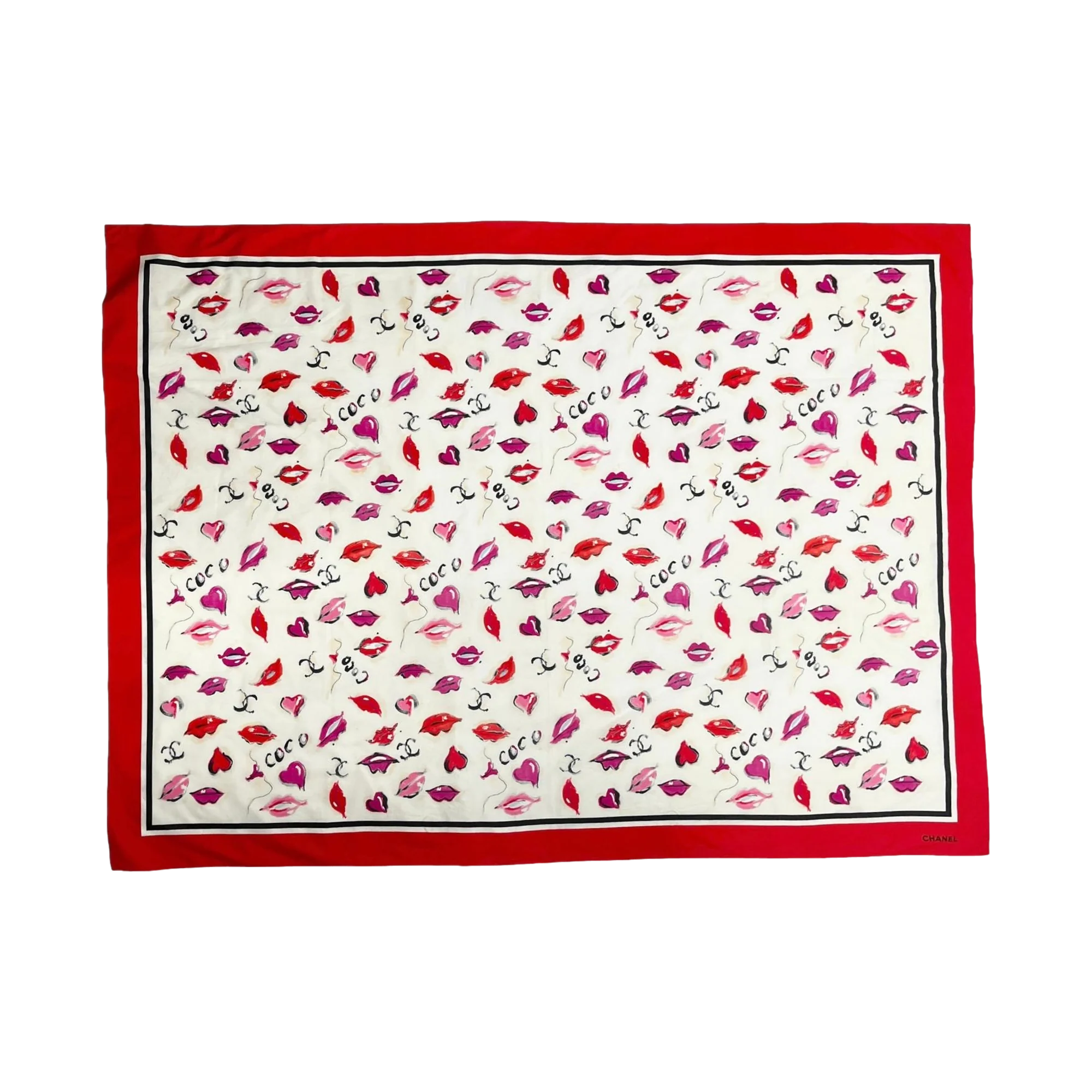 Chanel Coco Lip Print Scarf Wrap - Image 2