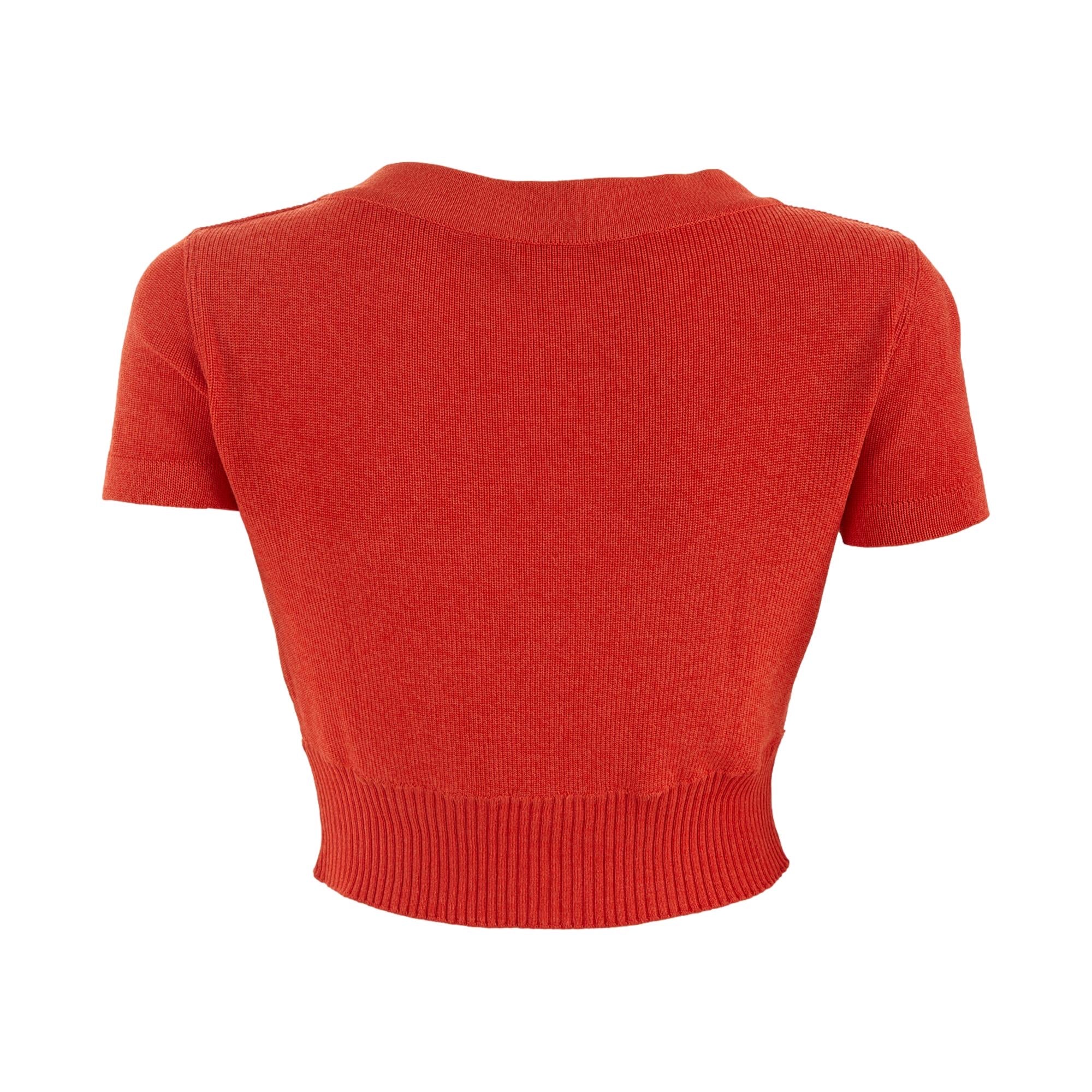 Chanel Coral Cropped Cardigan - Image 2