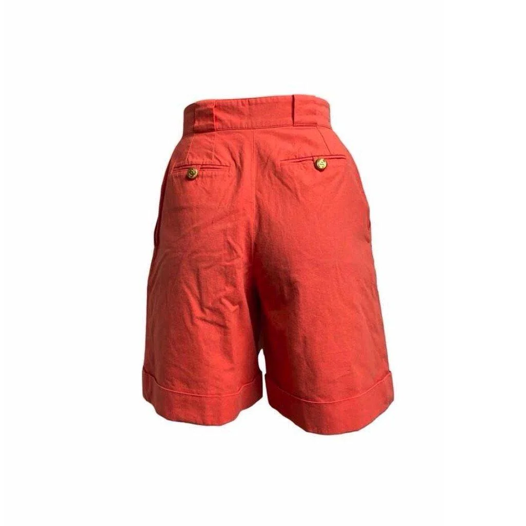 Chanel Coral Logo Button Shorts - Image 2