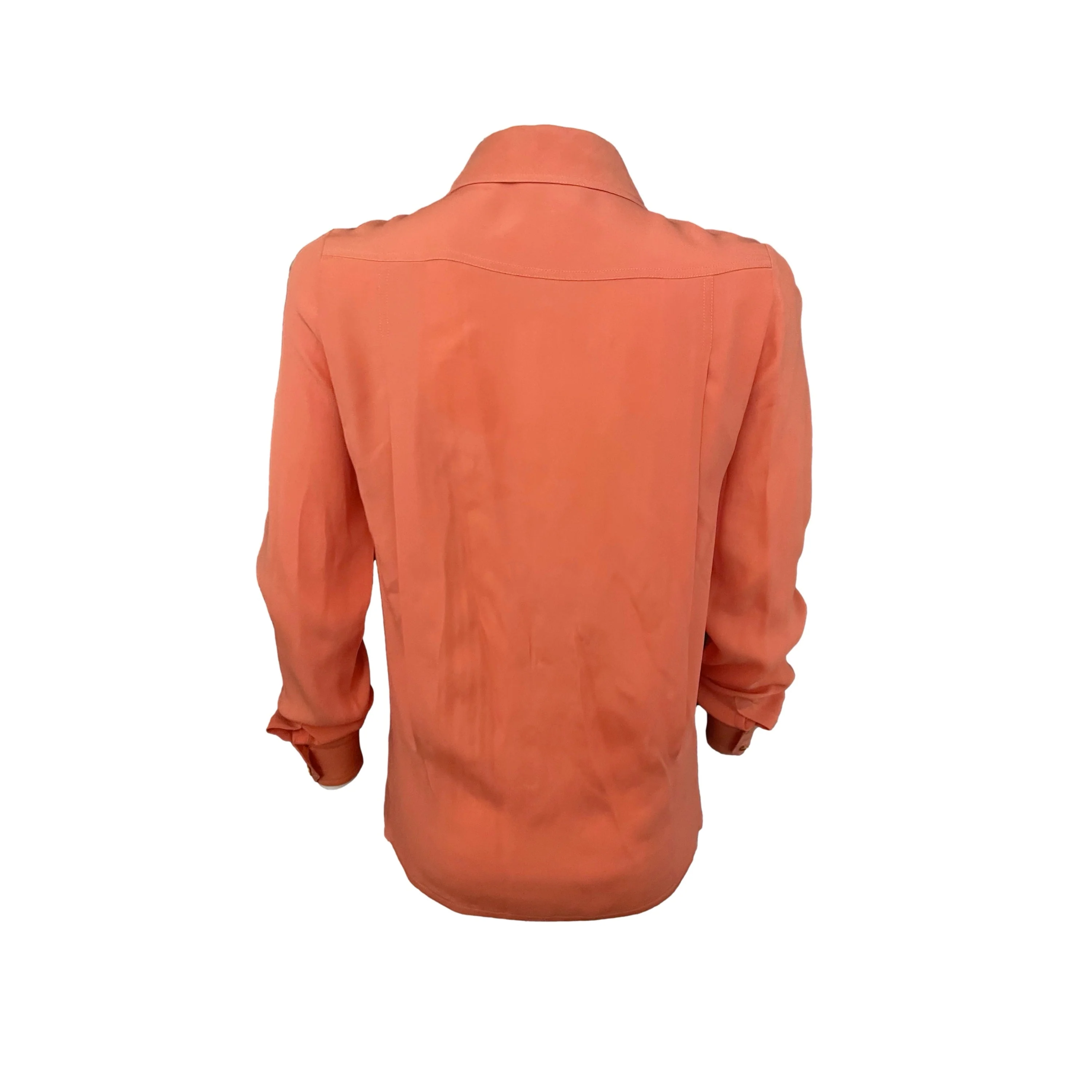Chanel Coral Logo Silk Button Down - Image 2