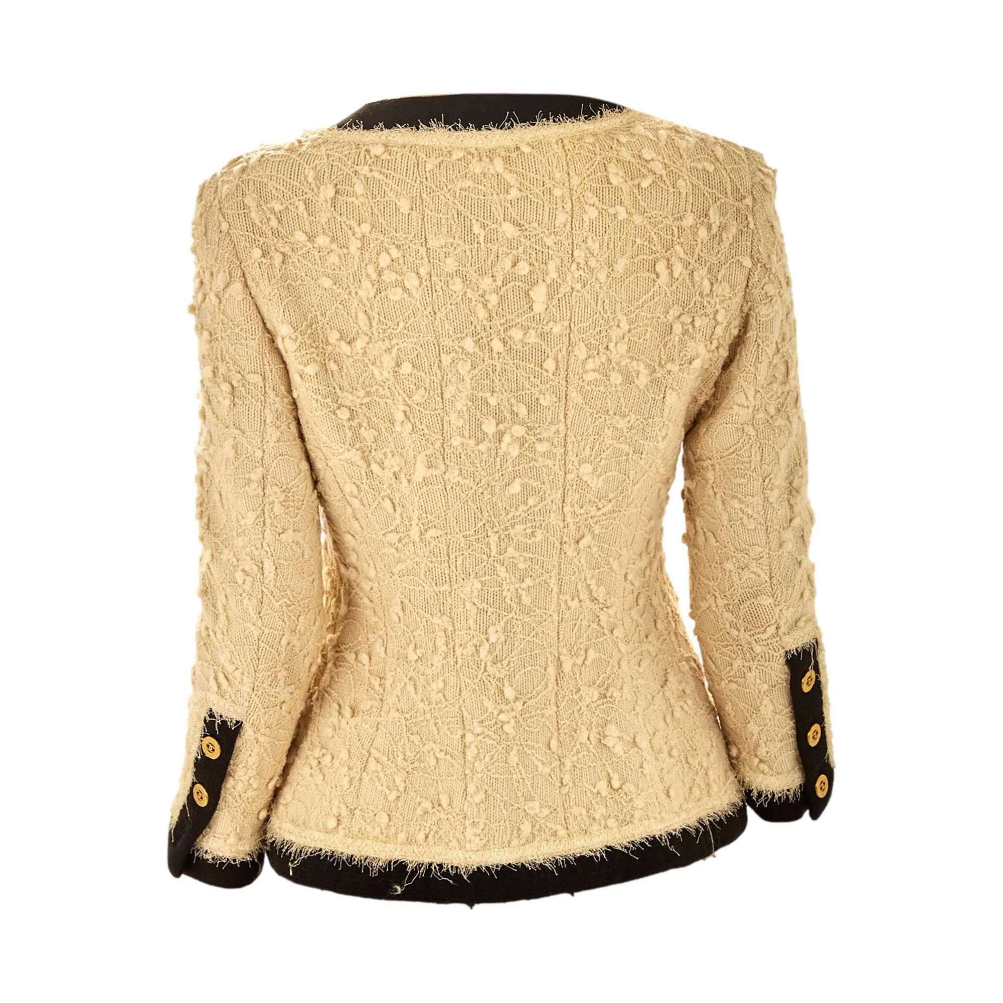 Chanel Cream + Black Tweed Jacket - Image 2
