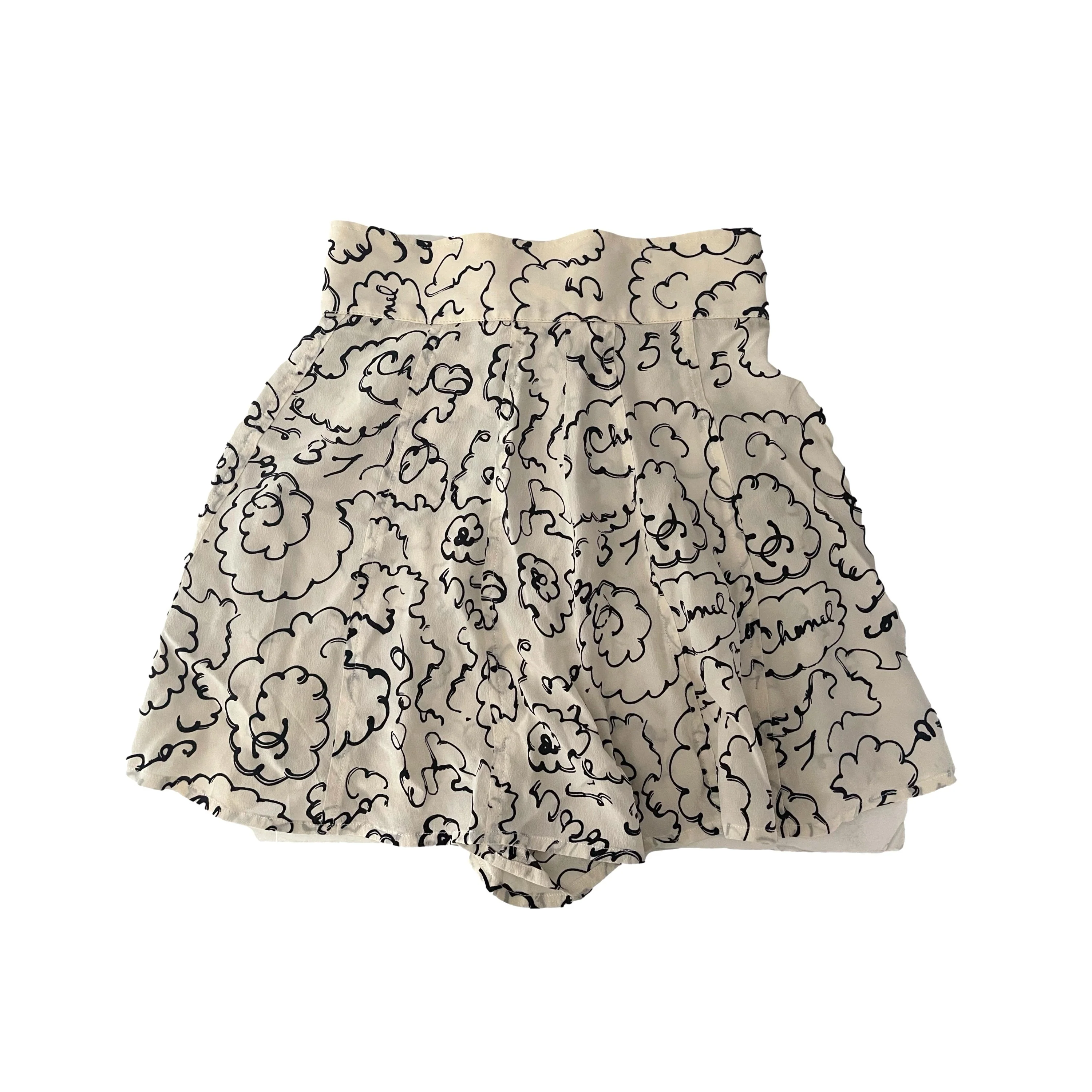 Chanel Cream Cloud Logo Shorts - Image 2