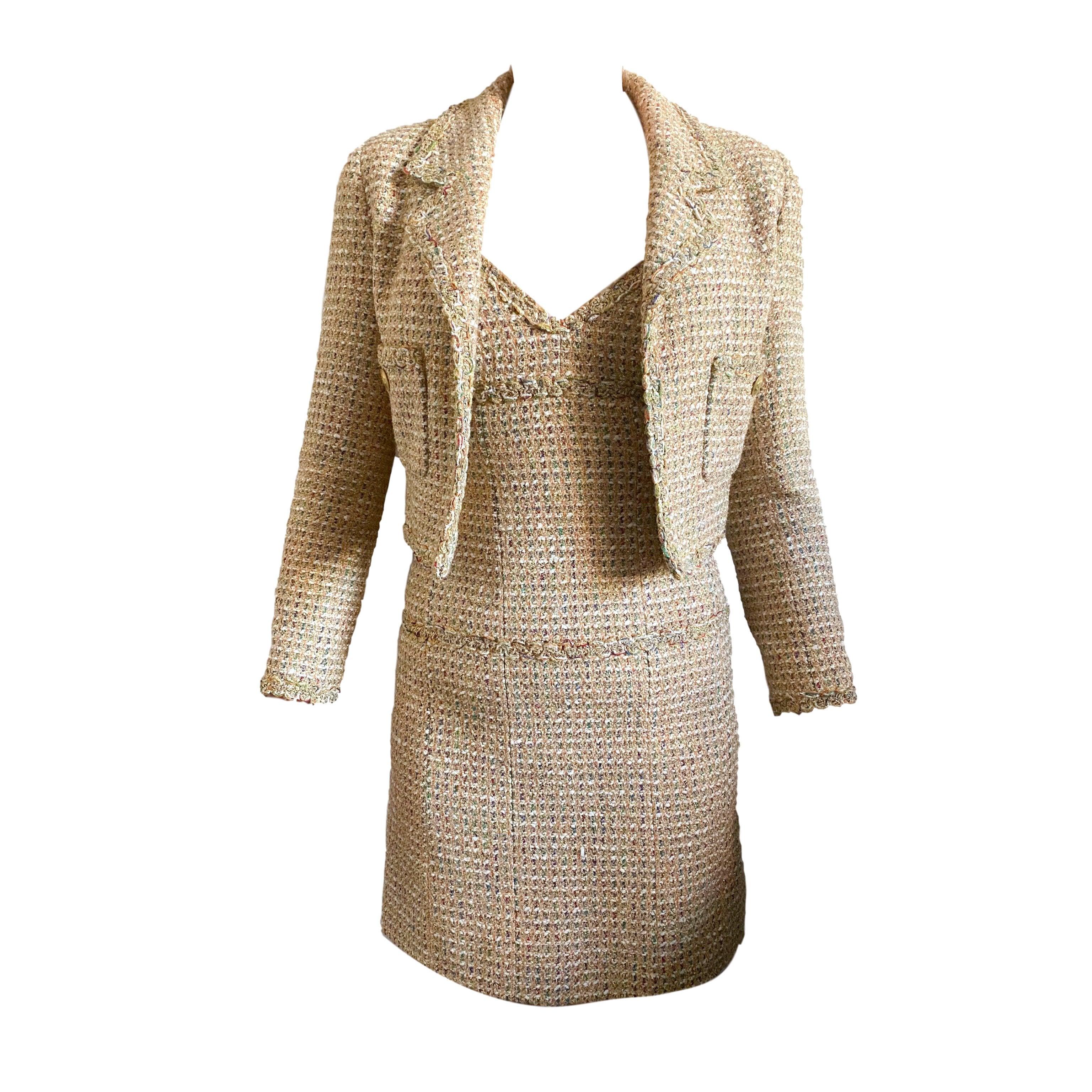 Chanel Cream Cropped Dress Set