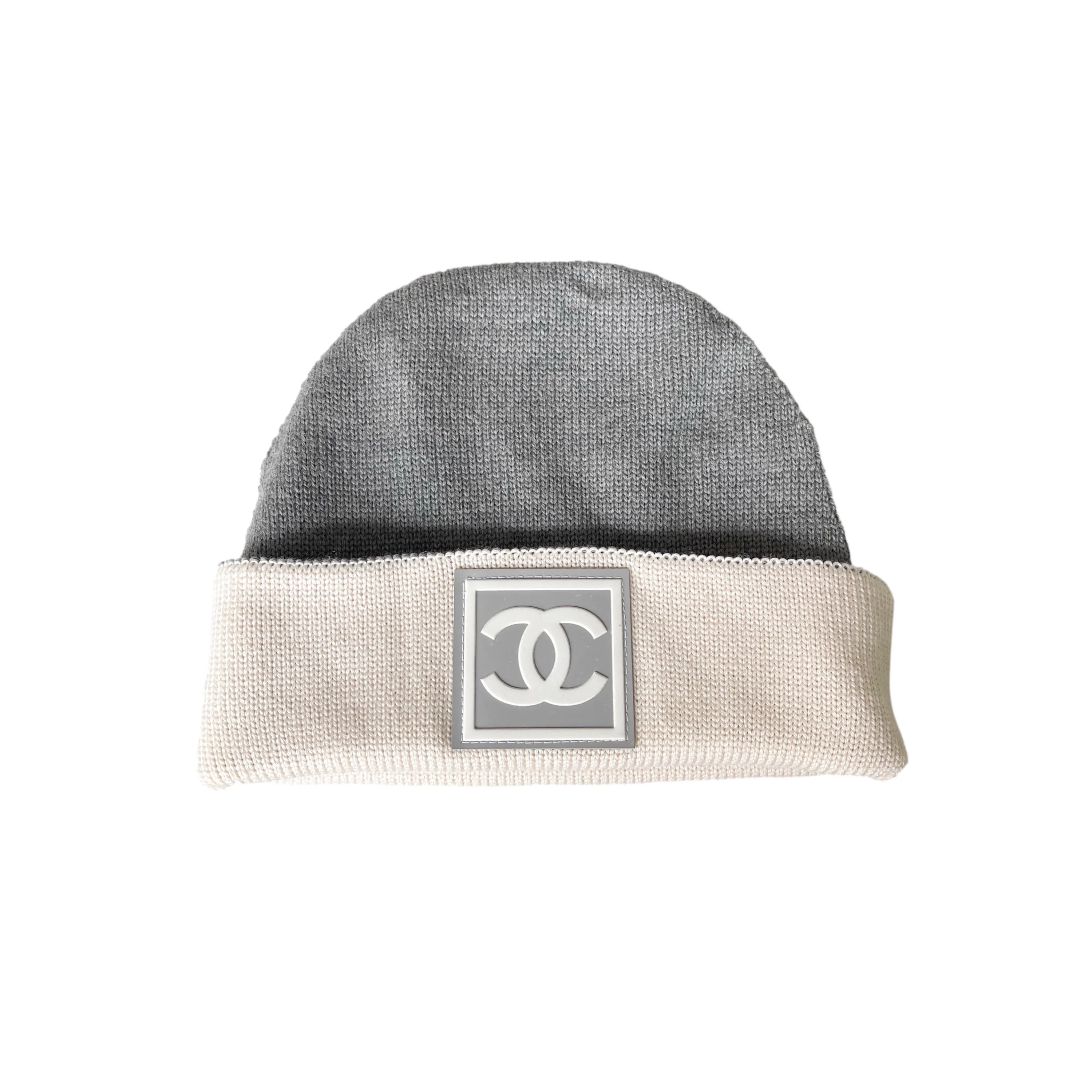 Chanel Grey Logo Beanie