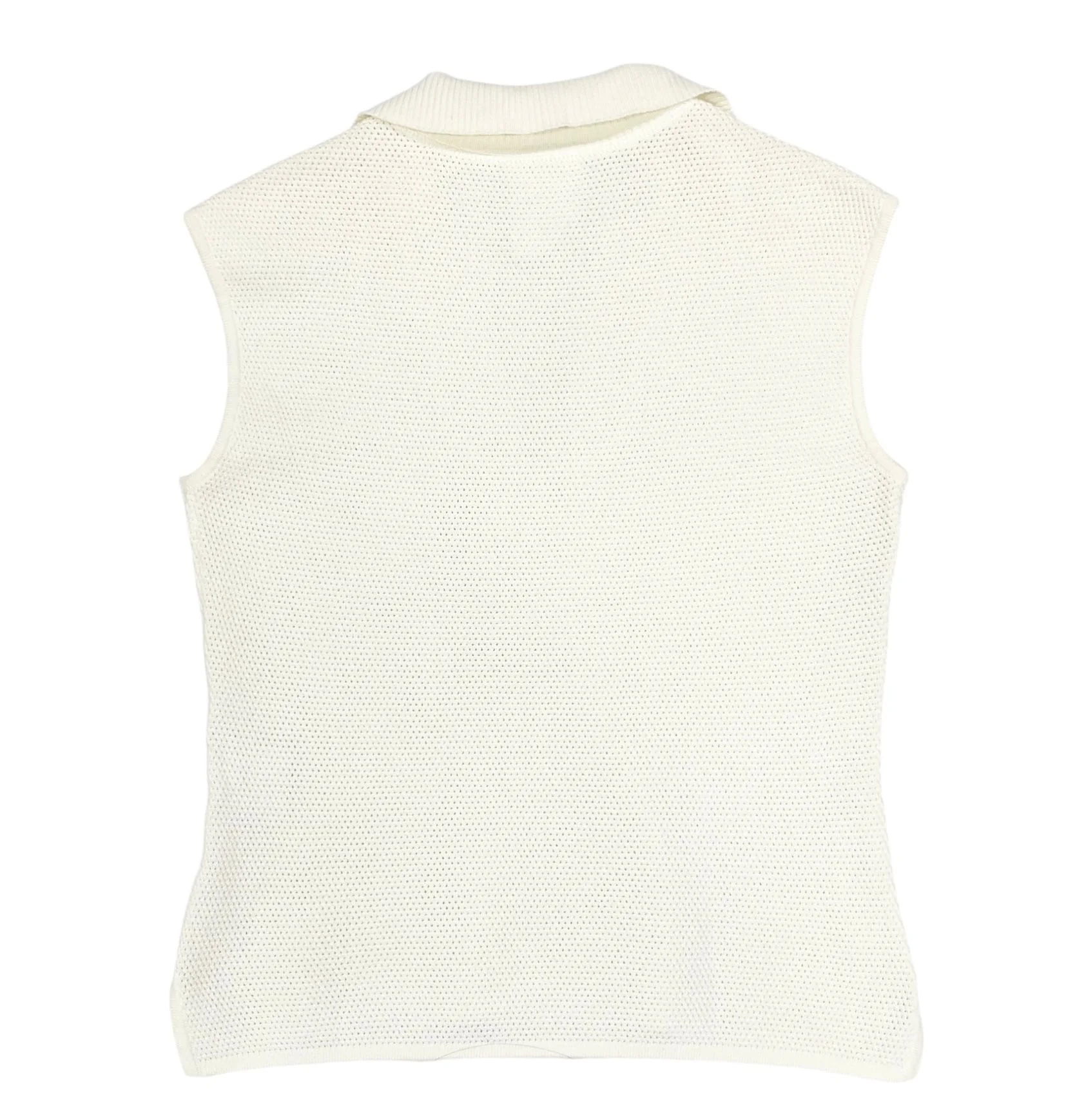 Chanel Cream Logo Cropped Polo Tank - Image 2