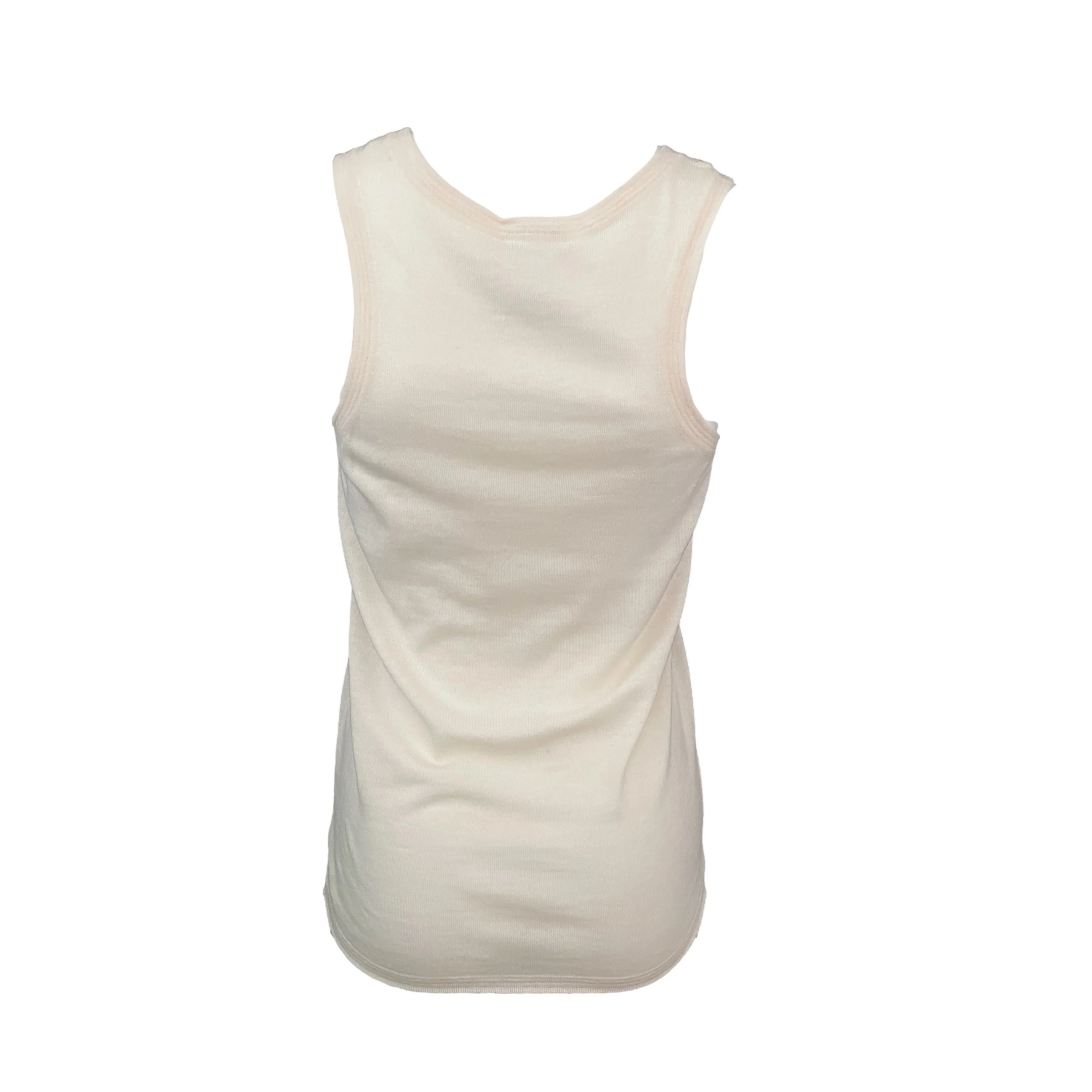 Chanel Cream Logo Knit Pocket Tank Top - Image 2