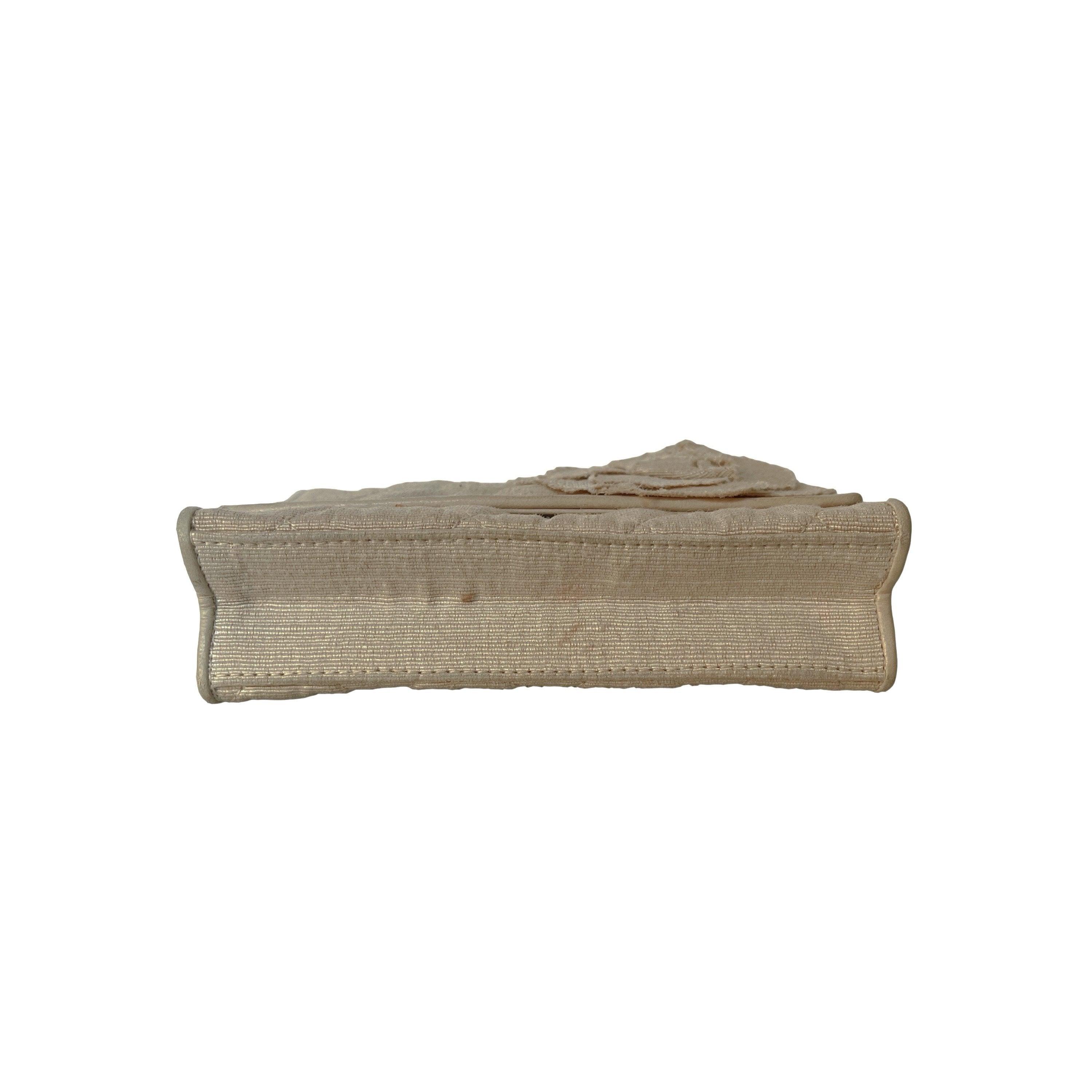Chanel Cream Quilted Micro Chain Bag - Image 3