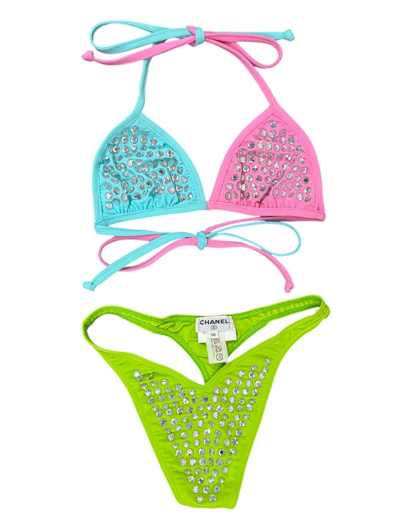Chanel Crystal Logo Thong Bikini - Image 2