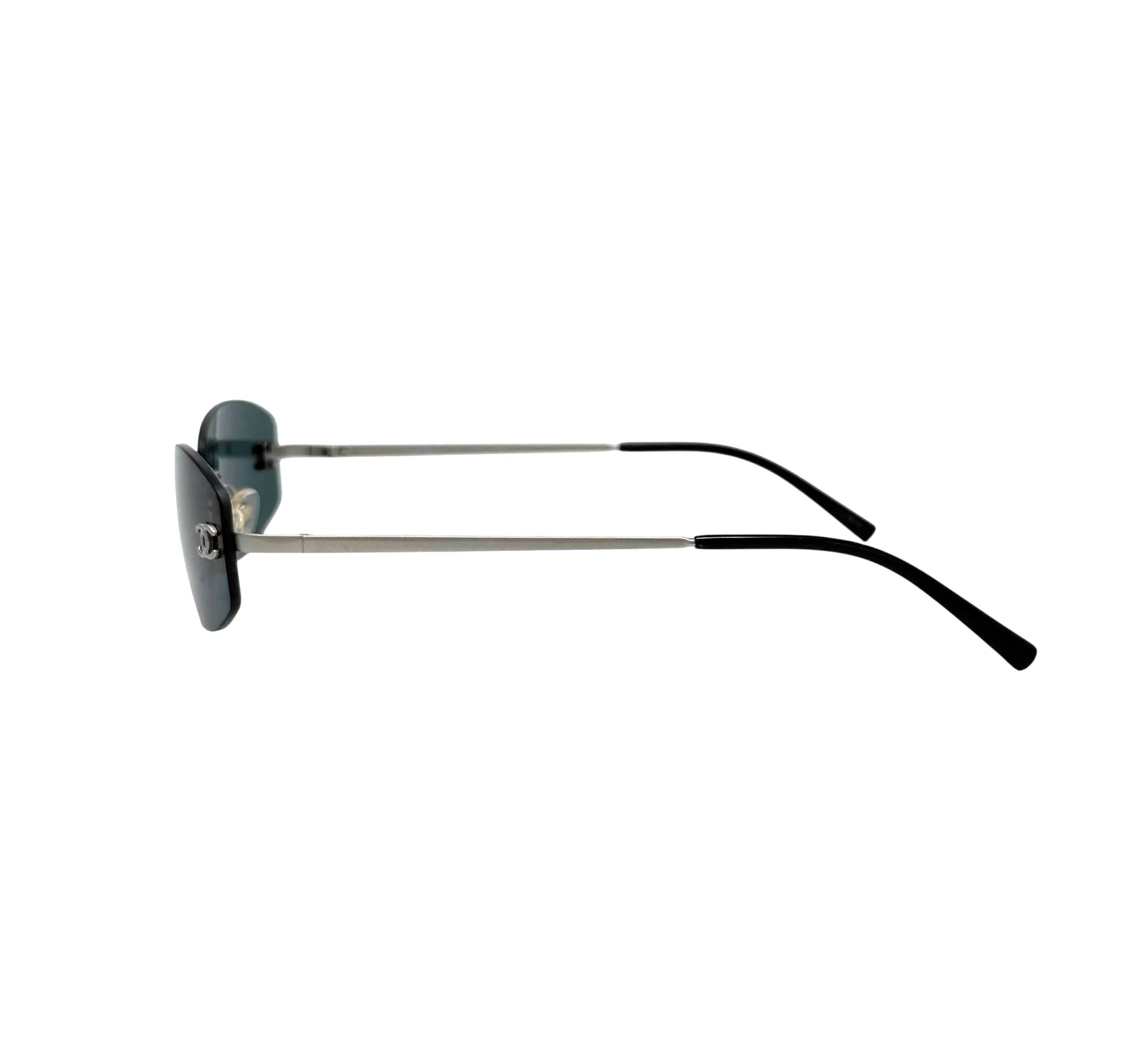 Chanel Dark Blue Mini Rimless Sunglasses - Image 2