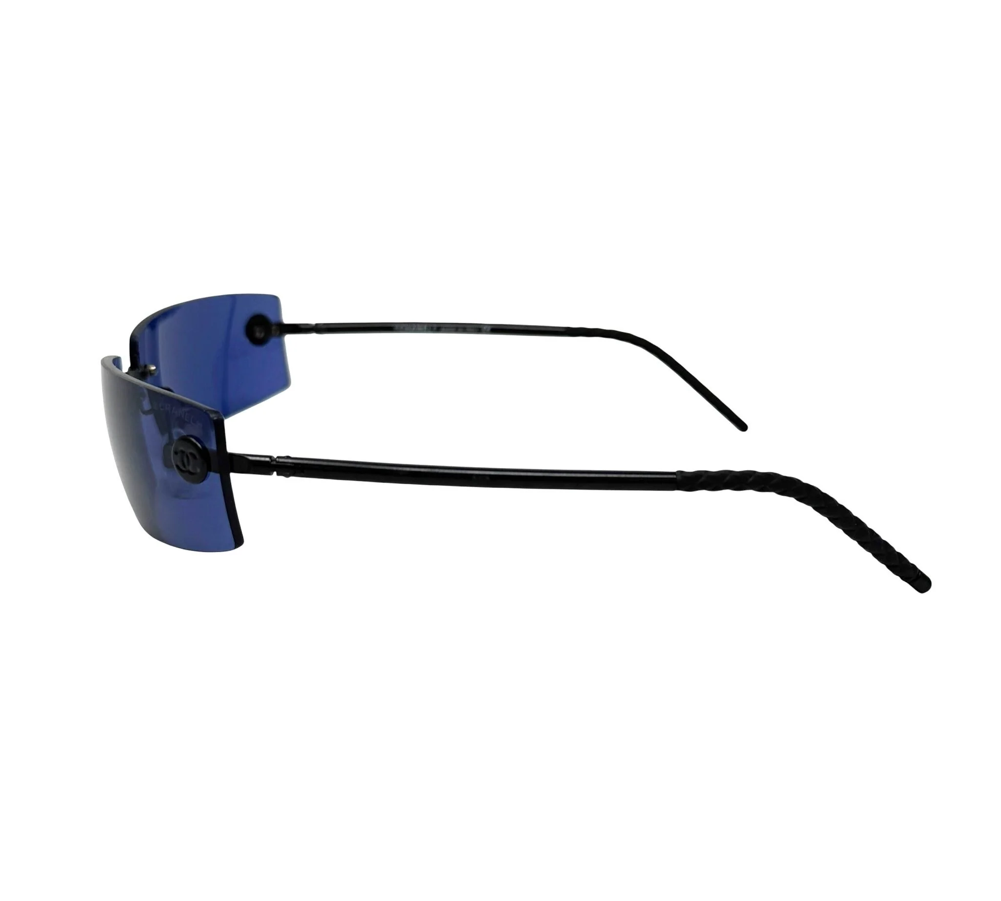 Chanel Dark Blue Mini Rimless Sunglasses - Image 3