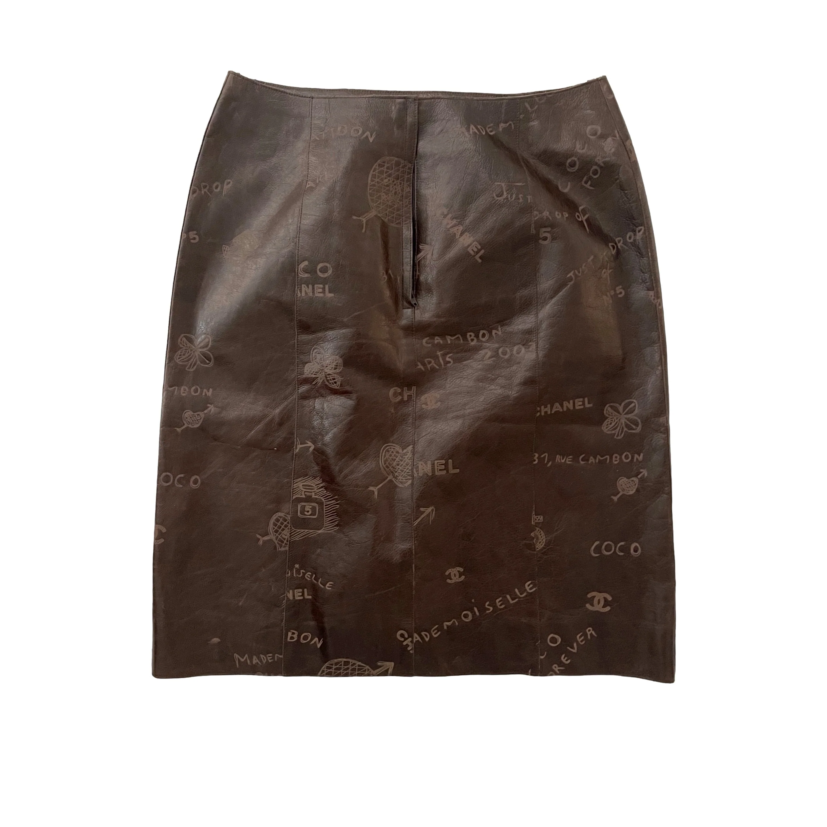 Chanel Dark Brown Leather Etched Skirting - Image 2