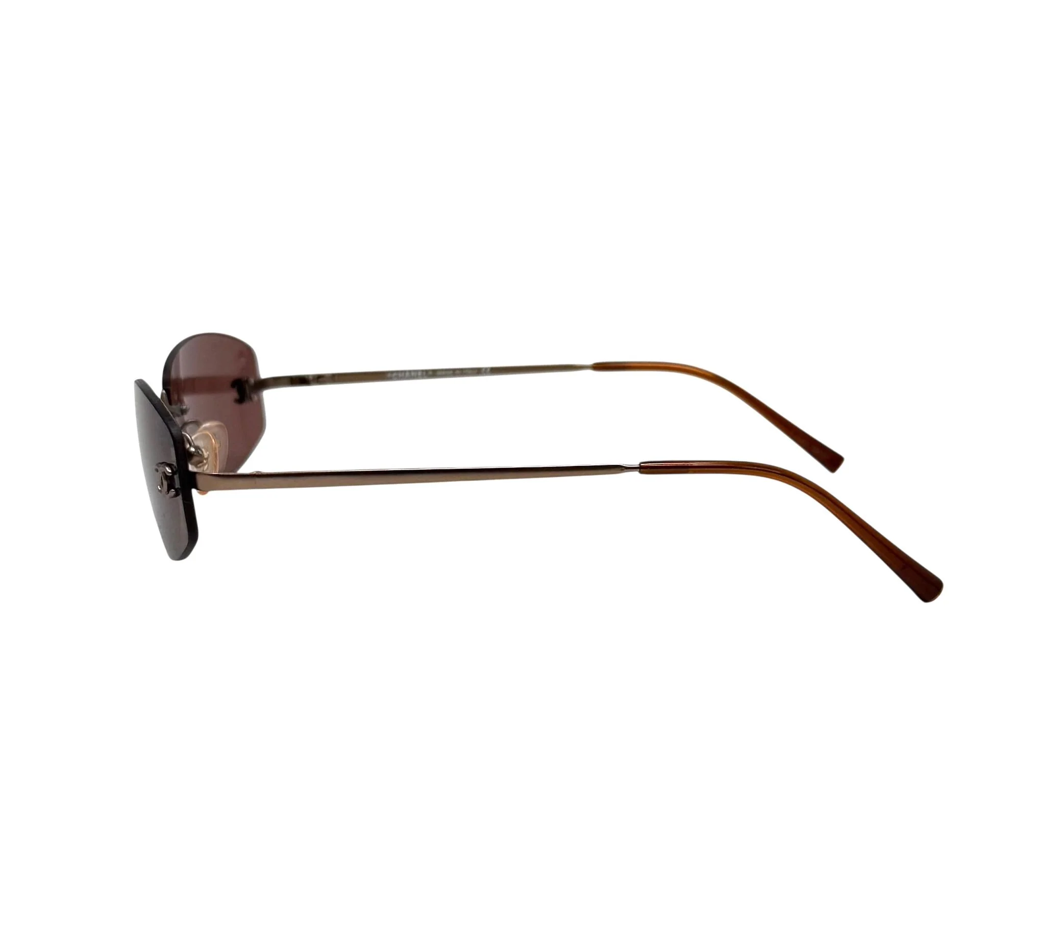 Chanel Dark Purple Mini Rimless Sunglasses - Image 3