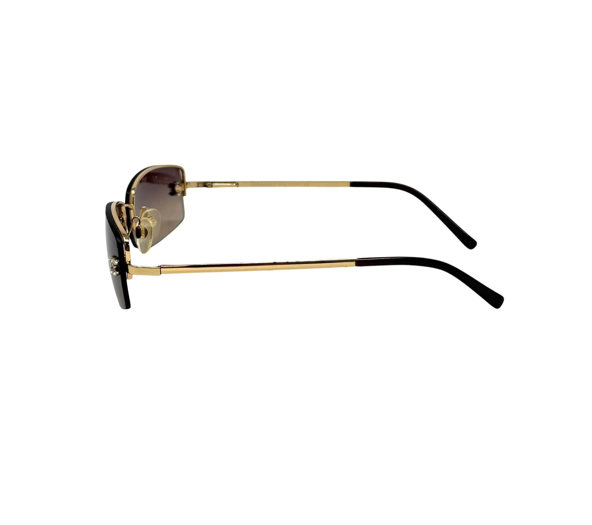 Chanel Deep Purple Mini Rhinestone Rimless Sunglasses - Image 2