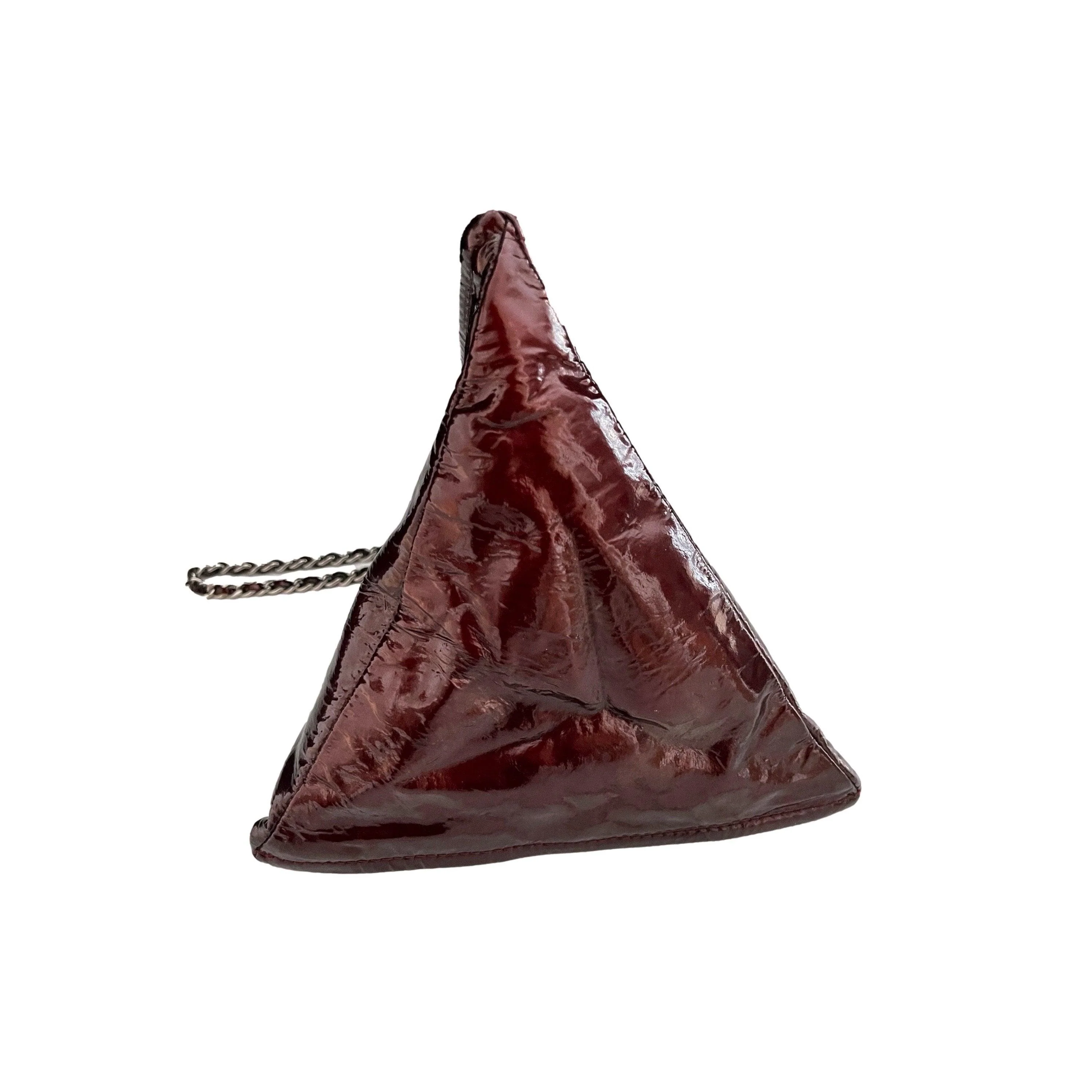 Chanel Deep Red Pyramid Chain Bag - Image 2