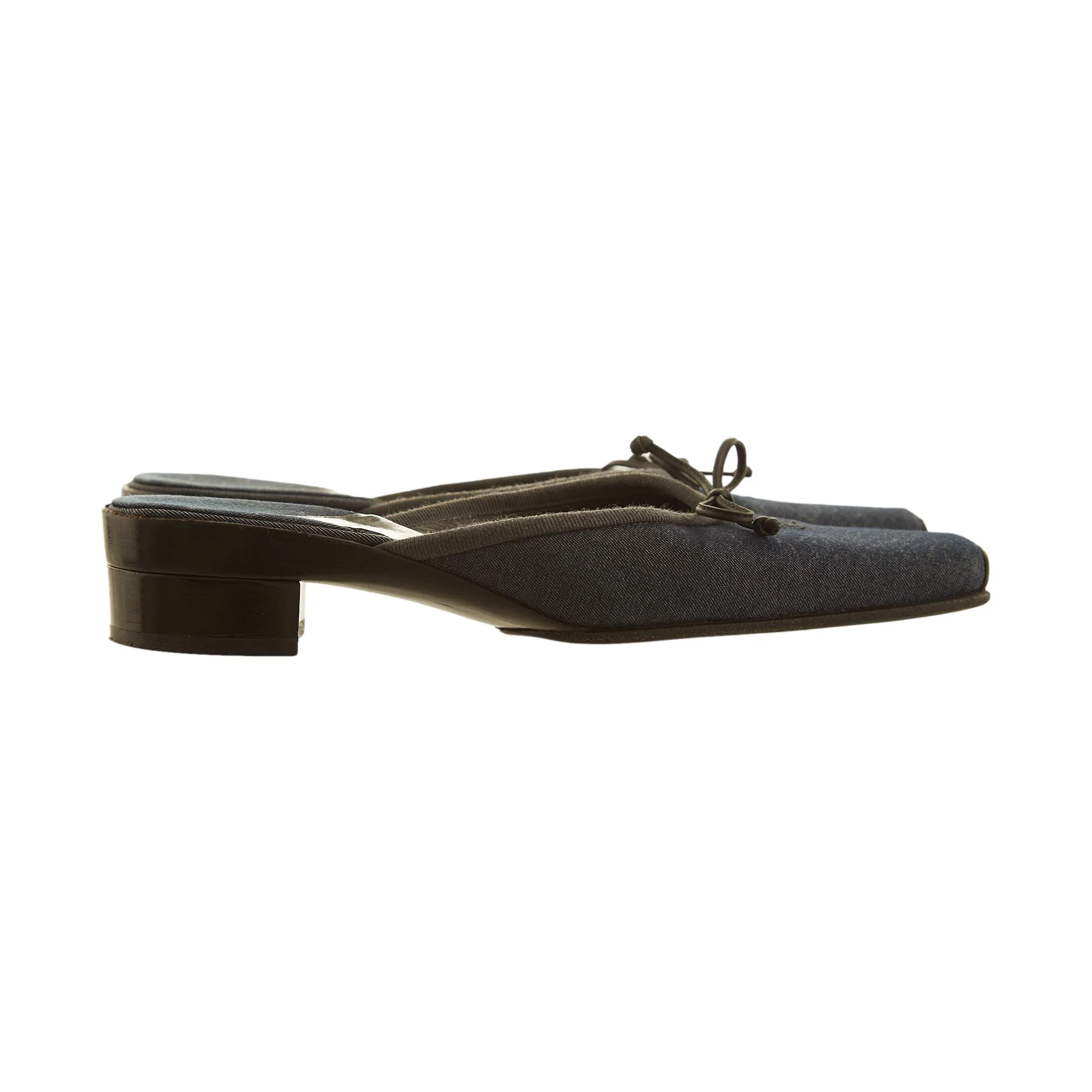 Chanel Denim Bow Kitten Heels - Image 2
