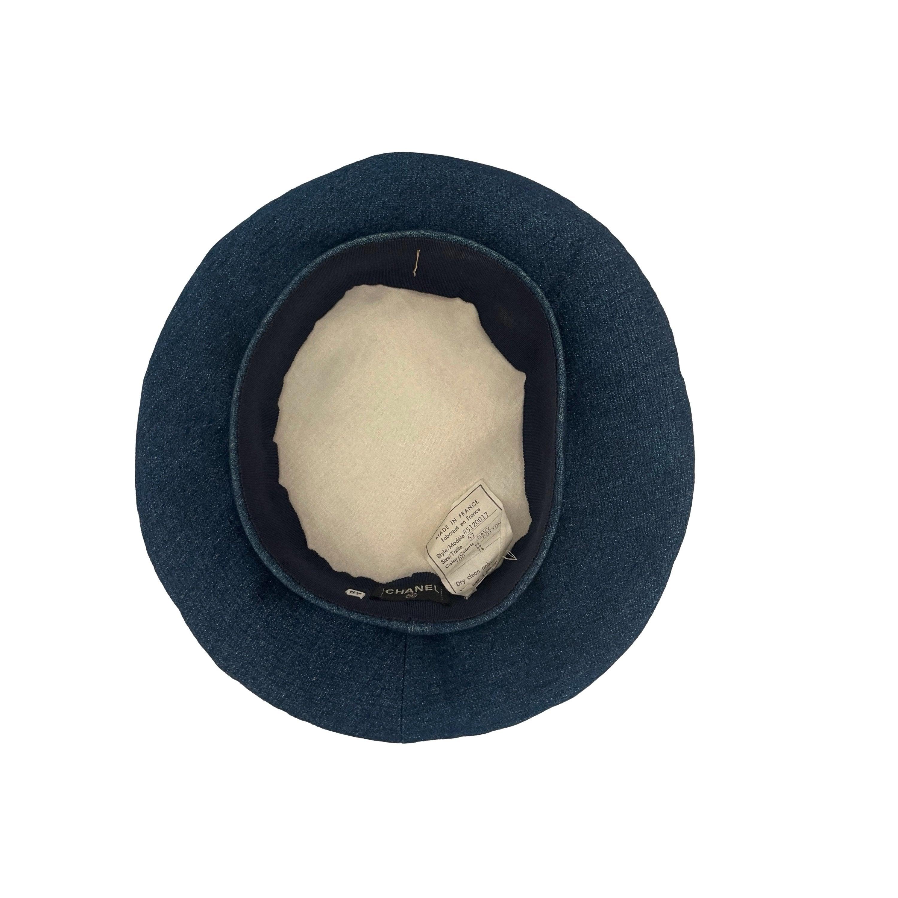 Chanel Denim Floral Beret - Image 2