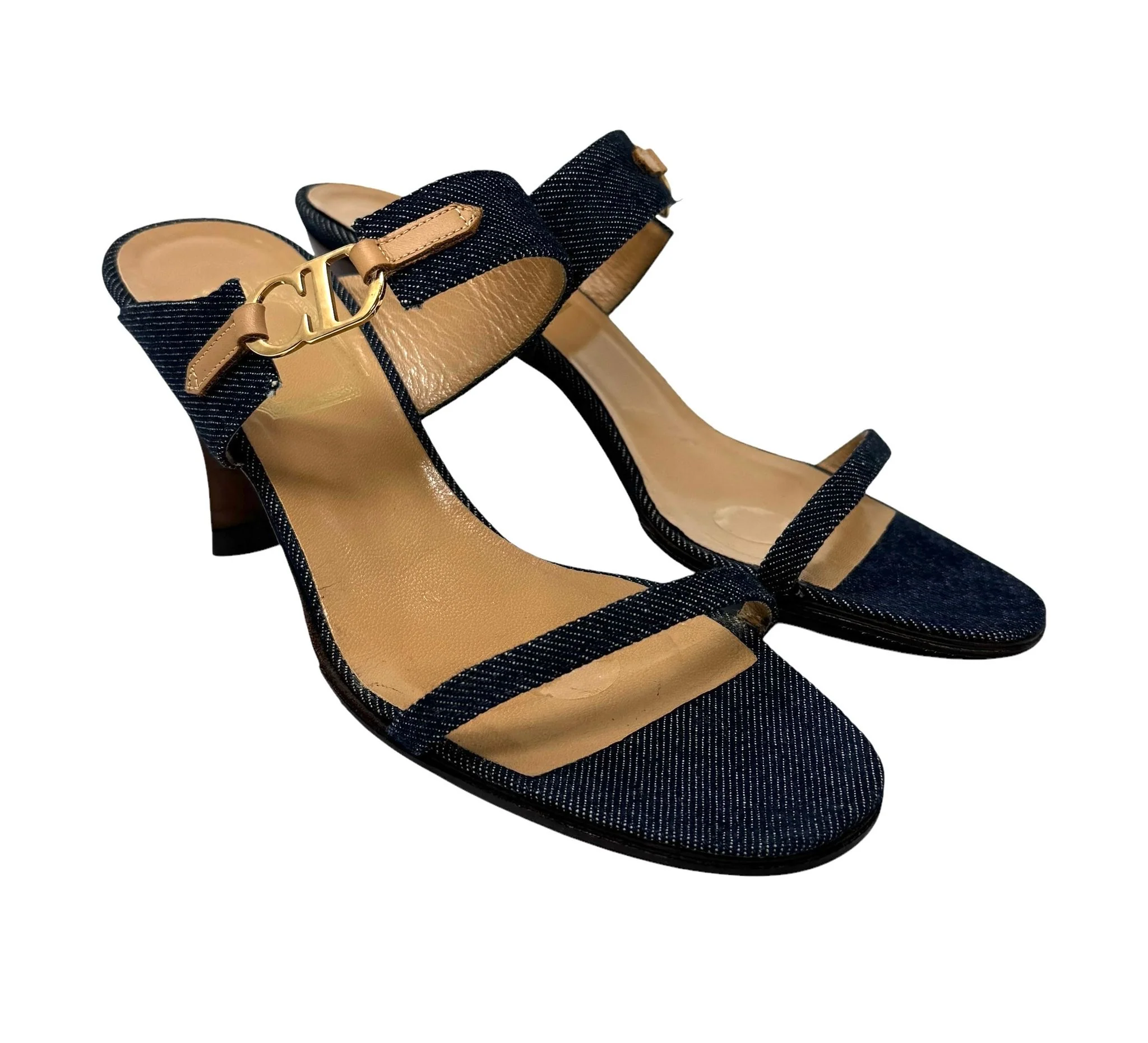 Dior Denim Strap Sandals - Image 2