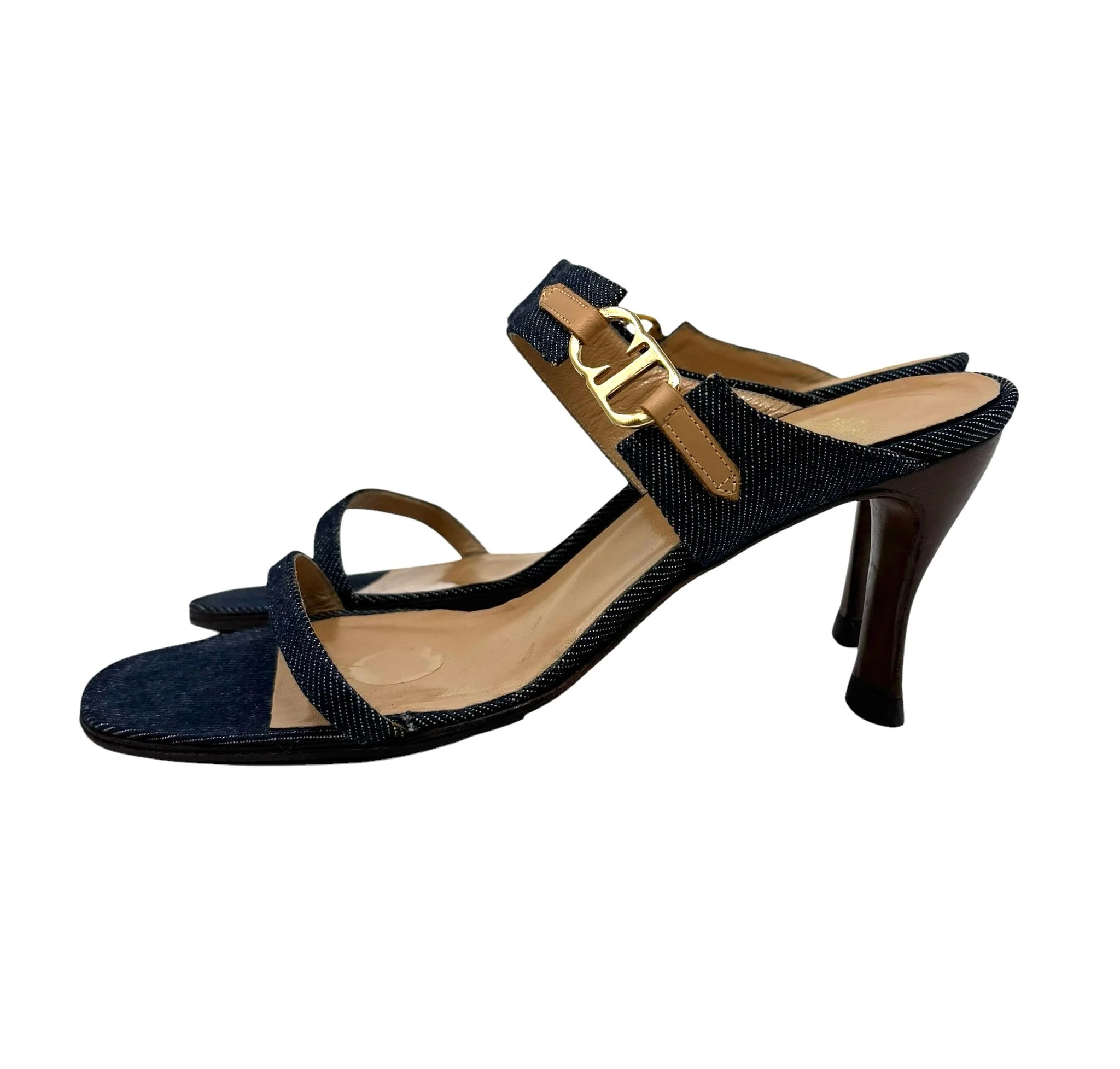 Dior Denim Strap Sandals - Image 3