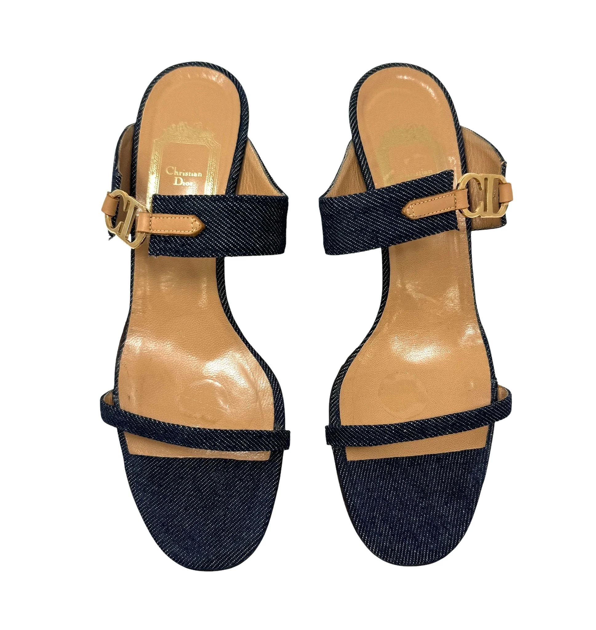 Dior Denim Strap Sandals - Image 4