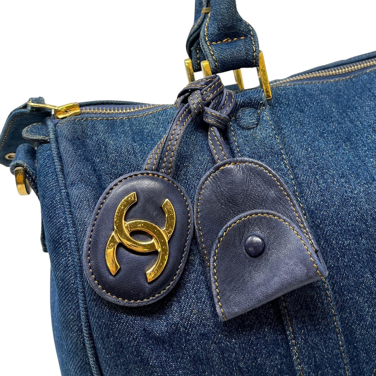 Chanel Denim Logo Carry On Bag - Image 5