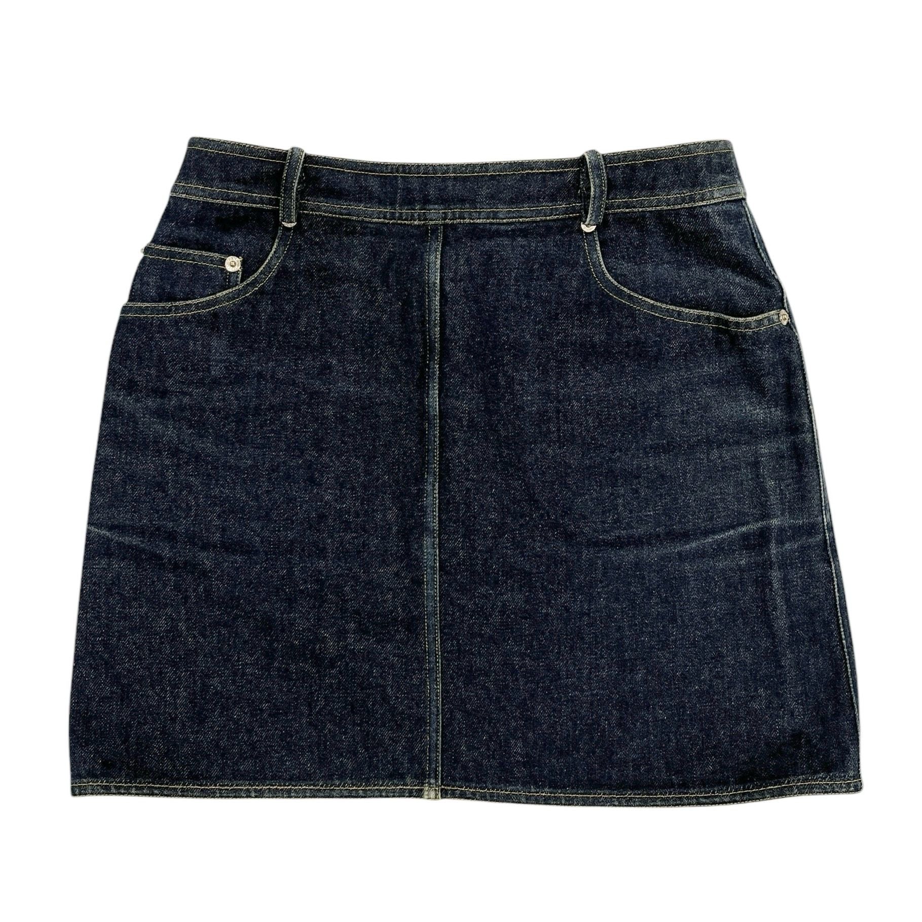 Chanel Denim Logo Pocket Skirt - Image 2