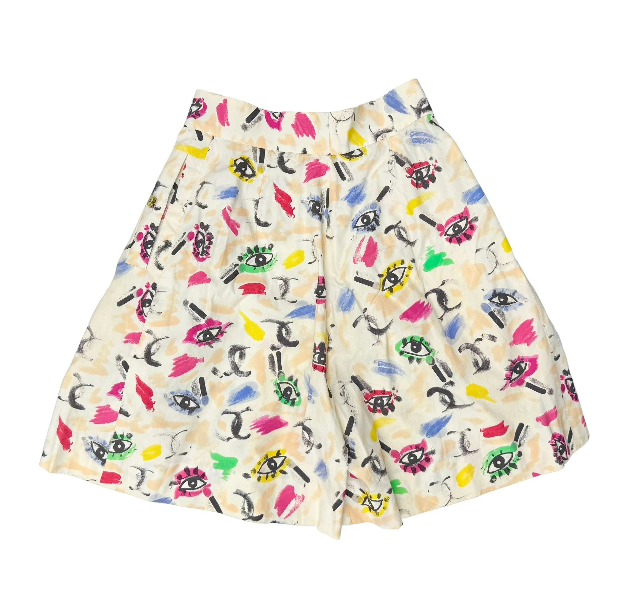 Chanel Multicolor Eye Logo Print Shorts - Image 2