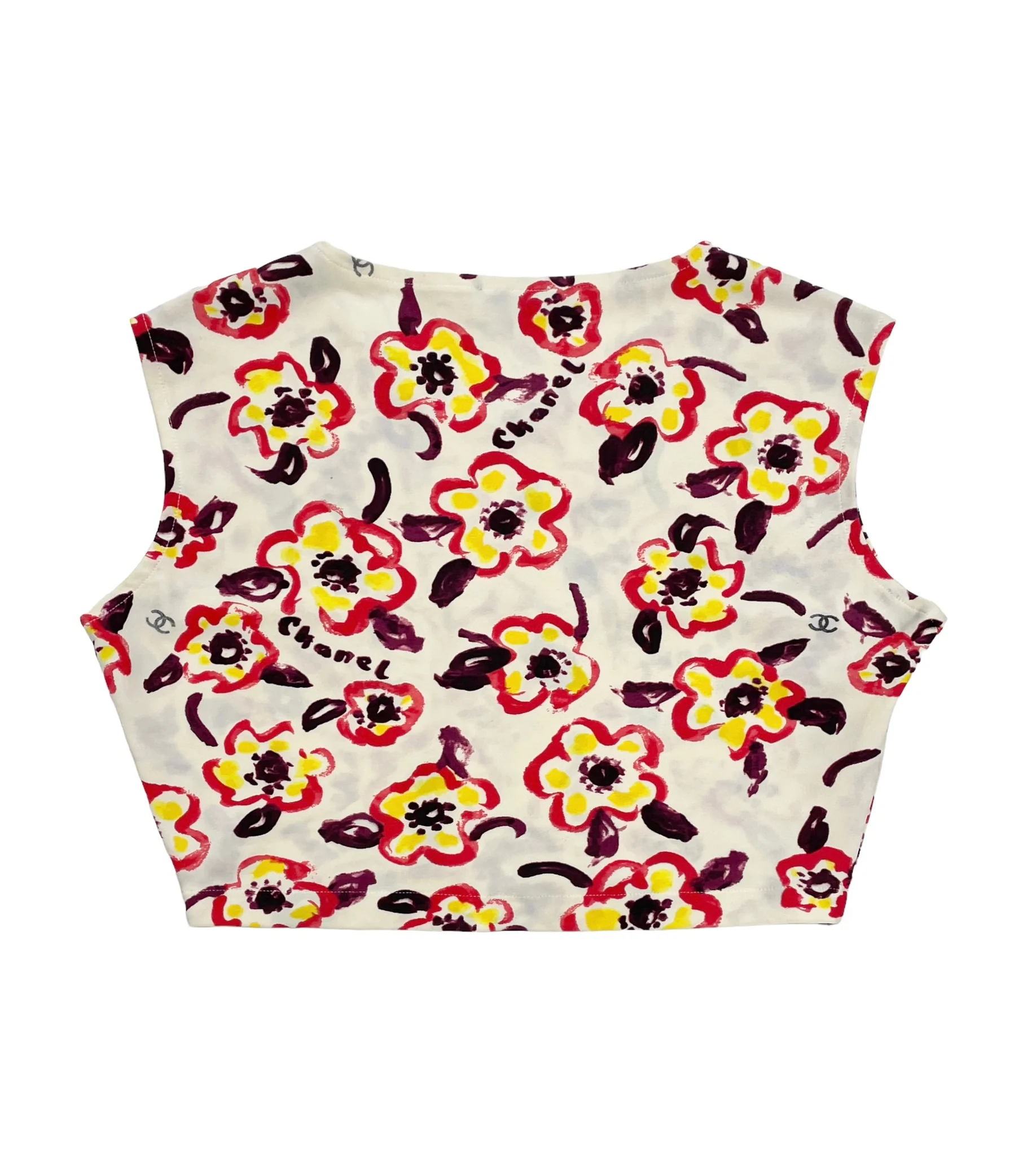 Chanel Floral Logo Crop Top - Image 2