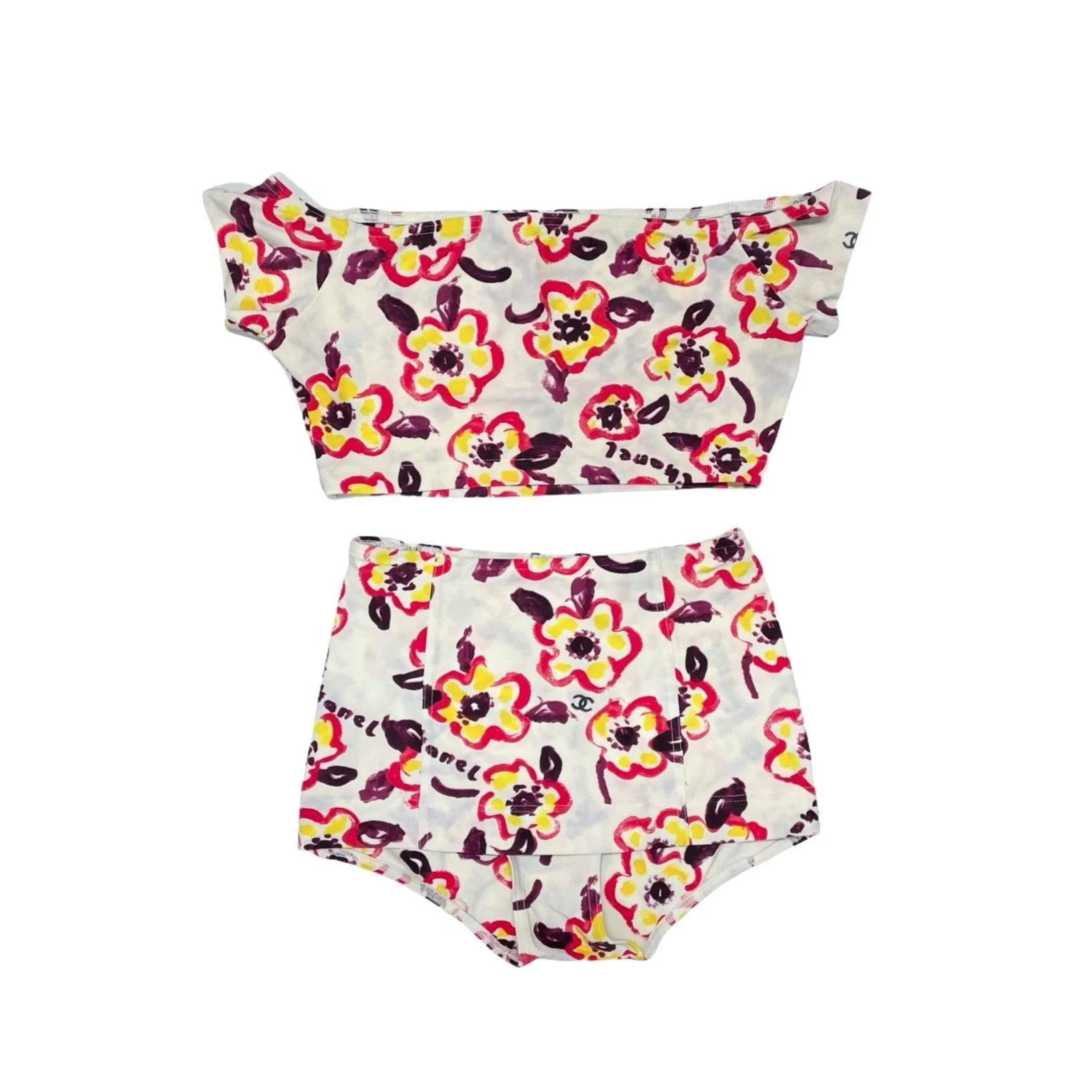 Chanel Floral Logo Cropped Set