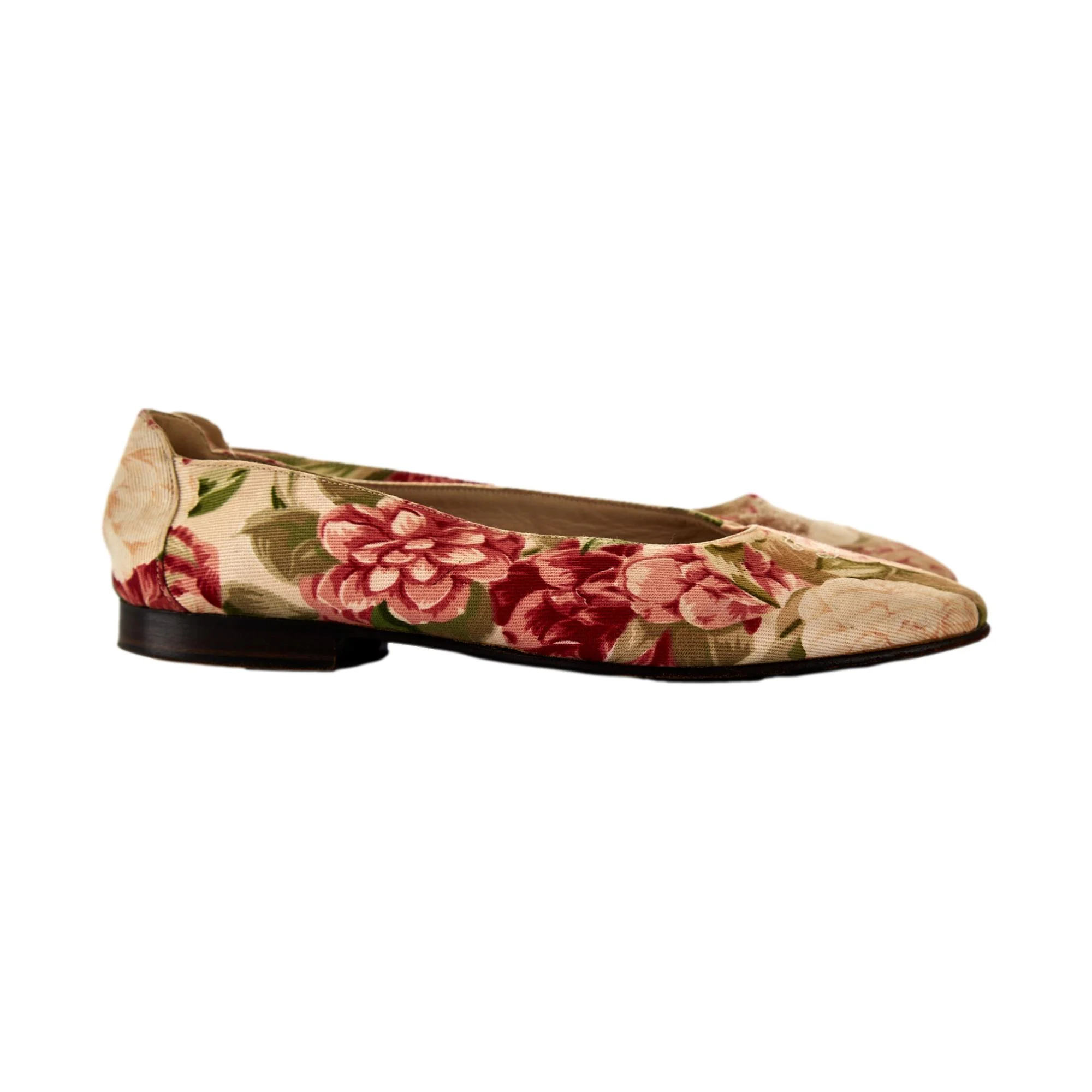 Chanel Floral Print Logo Flats - Image 3