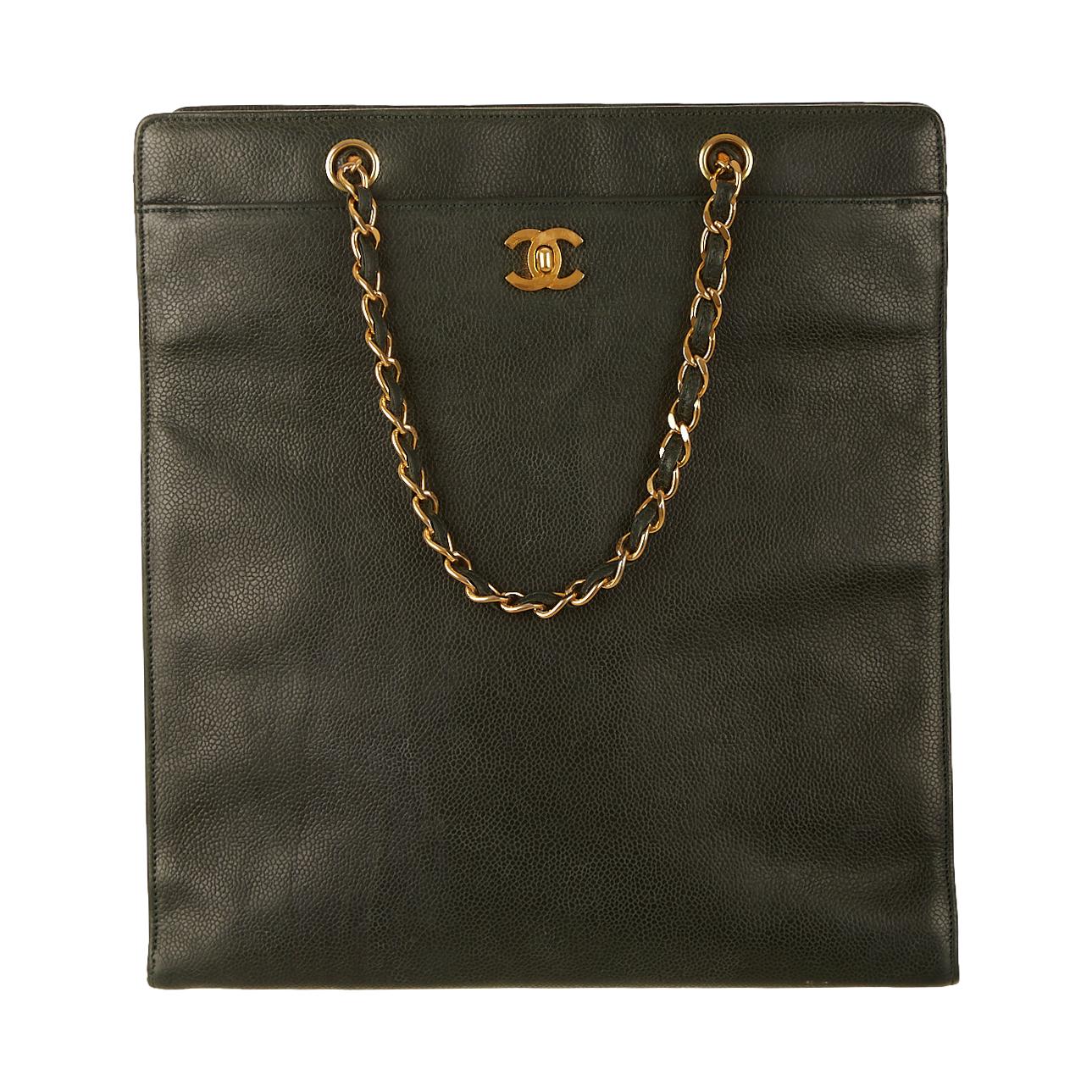 Chanel Forest Green Caviar Chain Shoulder Bag